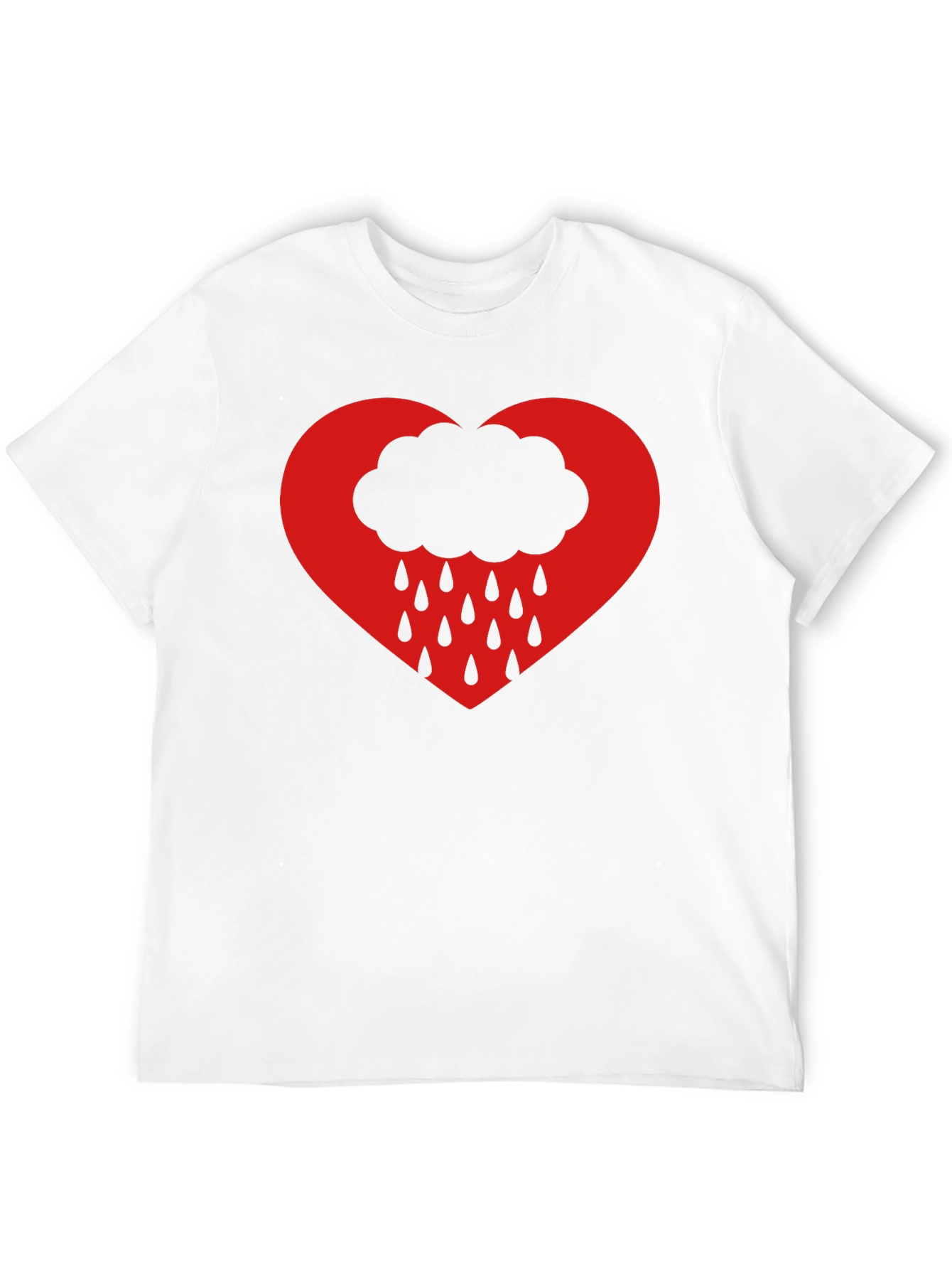 Black Heart Cloud Rain T-Shirt - Black view 12