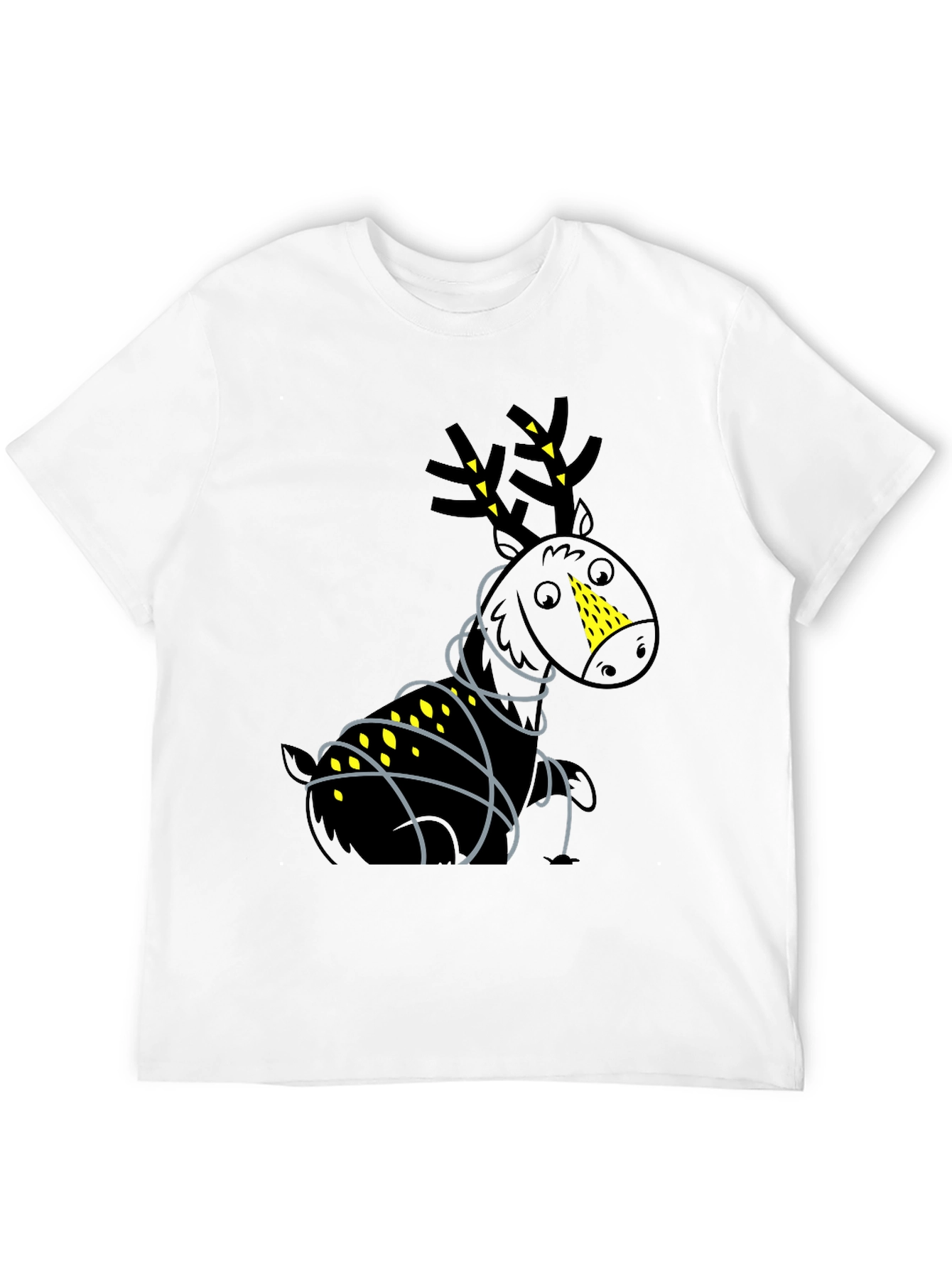 Black Festive Reindeer Graphic Tee - Black view 12