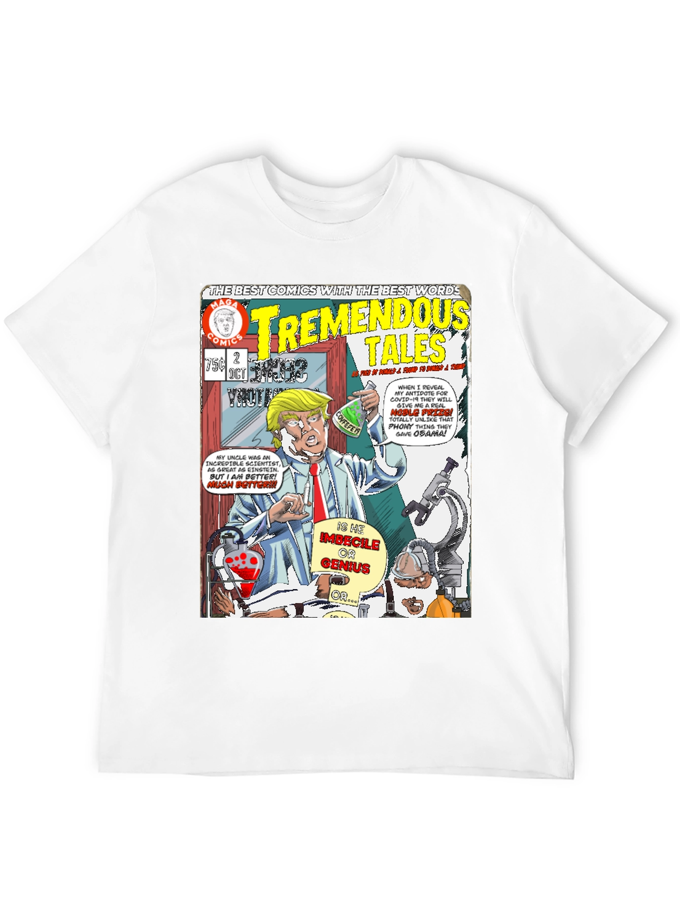 Black Tremendous Tales Trump Comic T-Shirt view 12