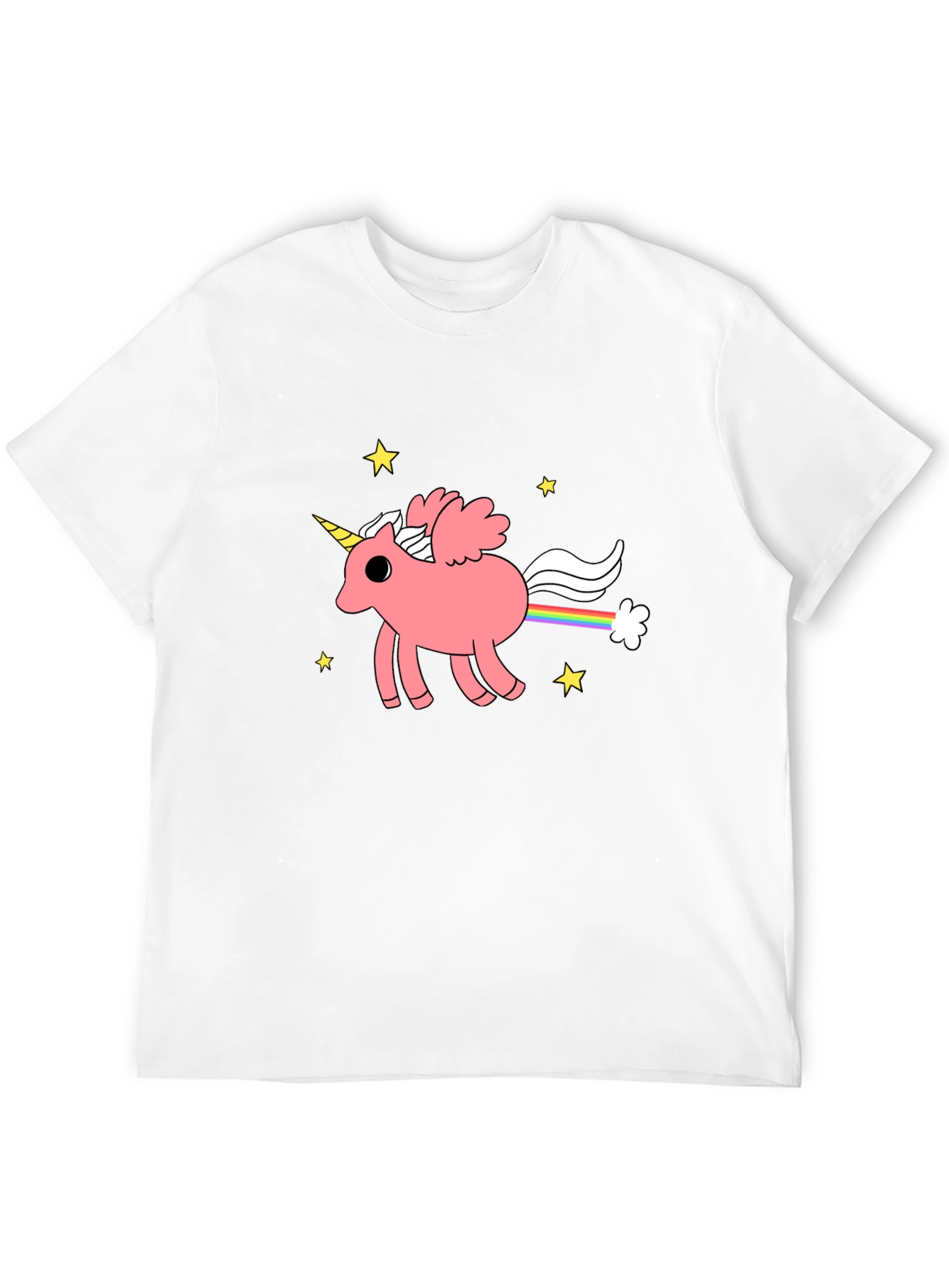 Black Unicorn Rainbow Poop Graphic T-Shirt view 12