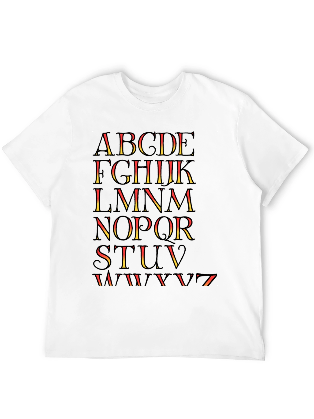 Black Alphabet Graphic Print Tee - Stylish Casual Shirt view 12