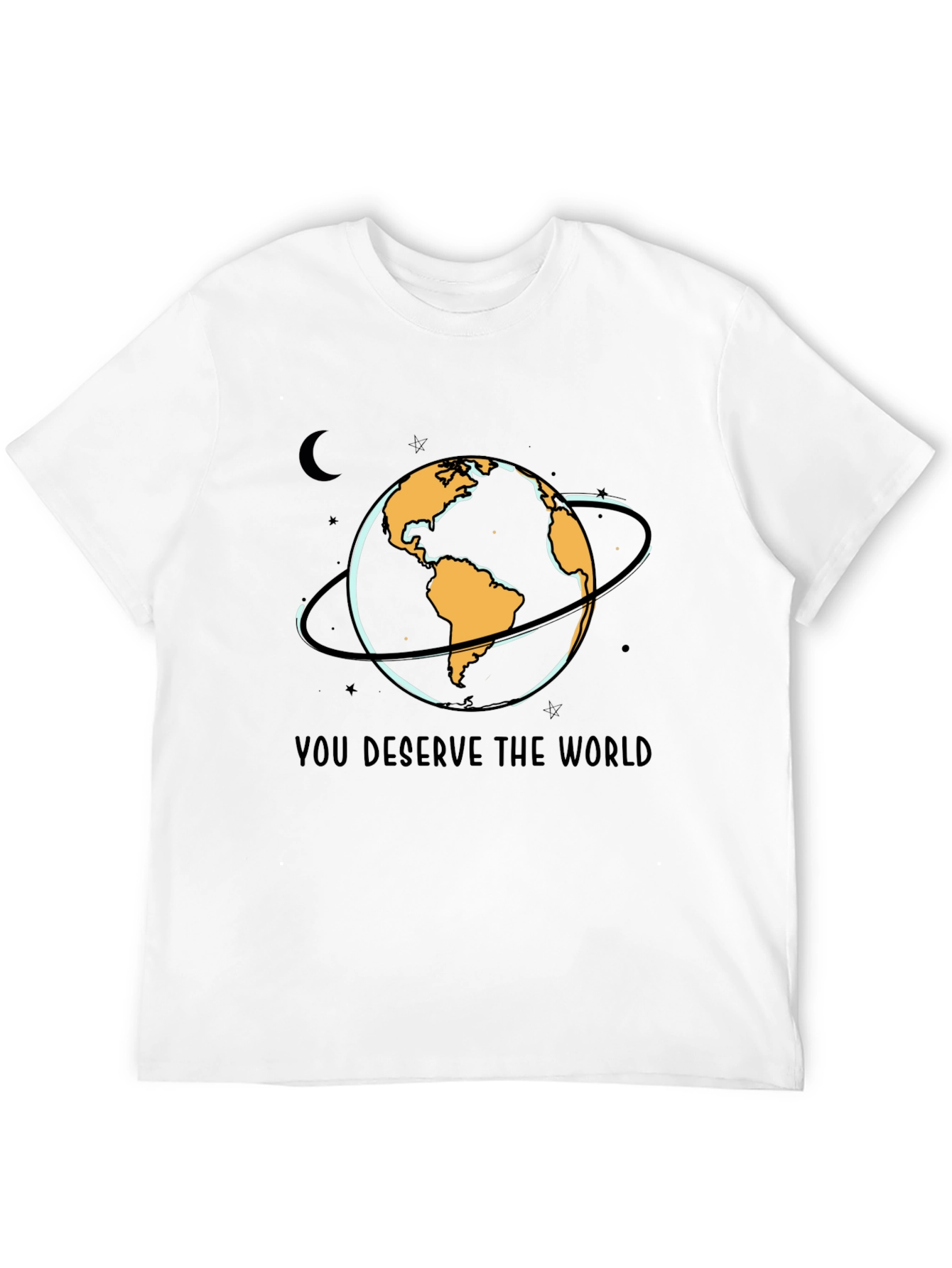 Black You Deserve The World Graphic T-Shirt view 12