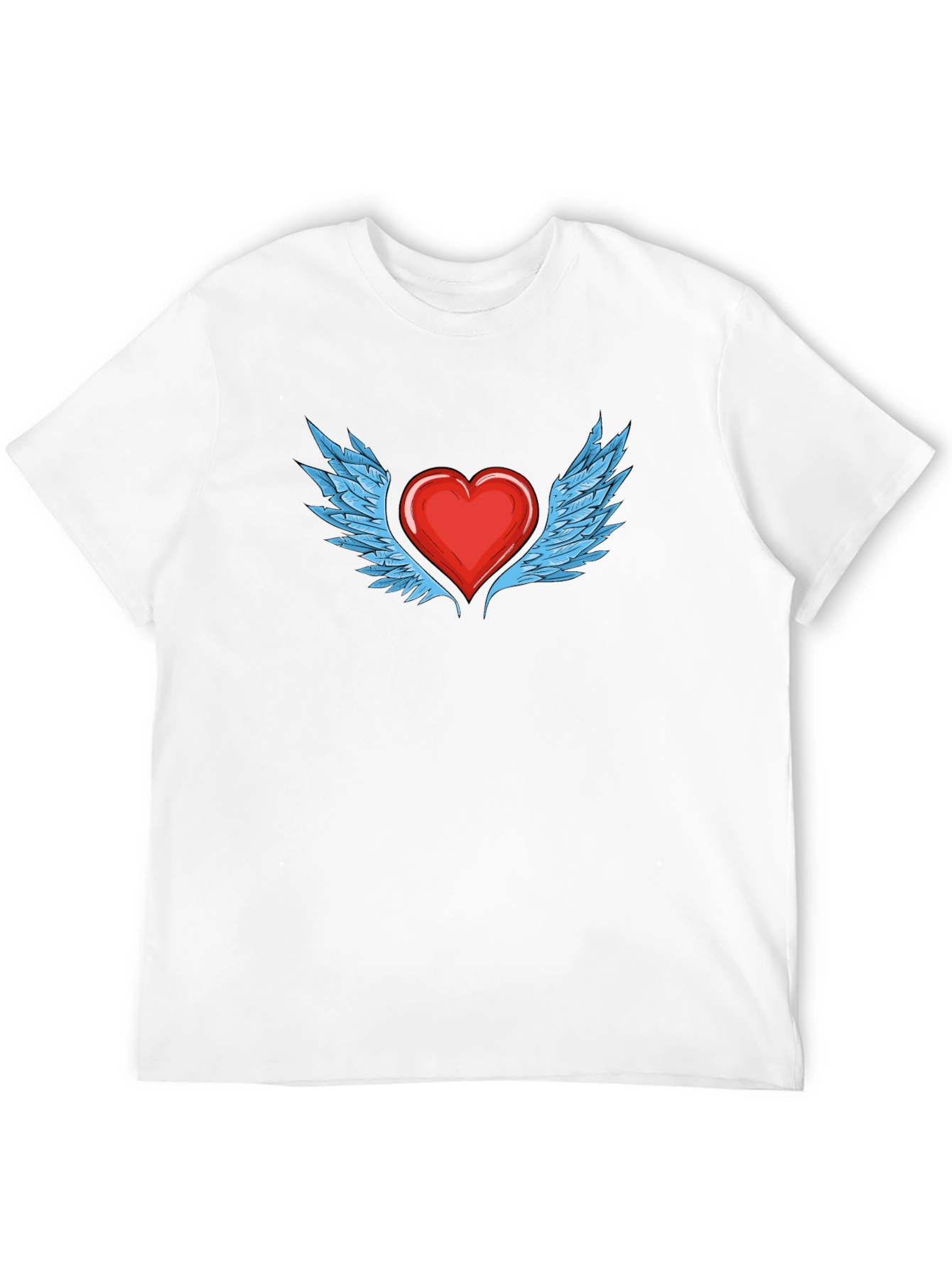 Black Heart with Wings Graphic T-Shirt - Stylish Black Tee view 12