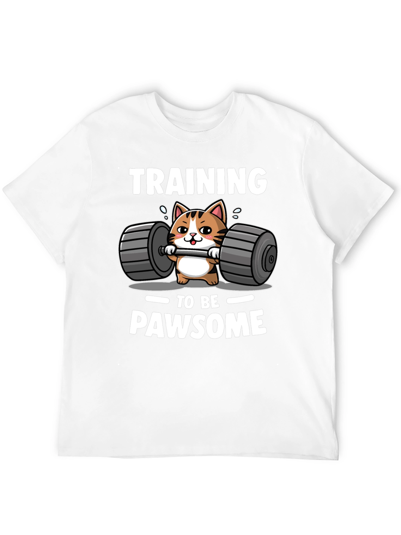Black Training to be PAWSOME Cat Workout T-Shirt view 12