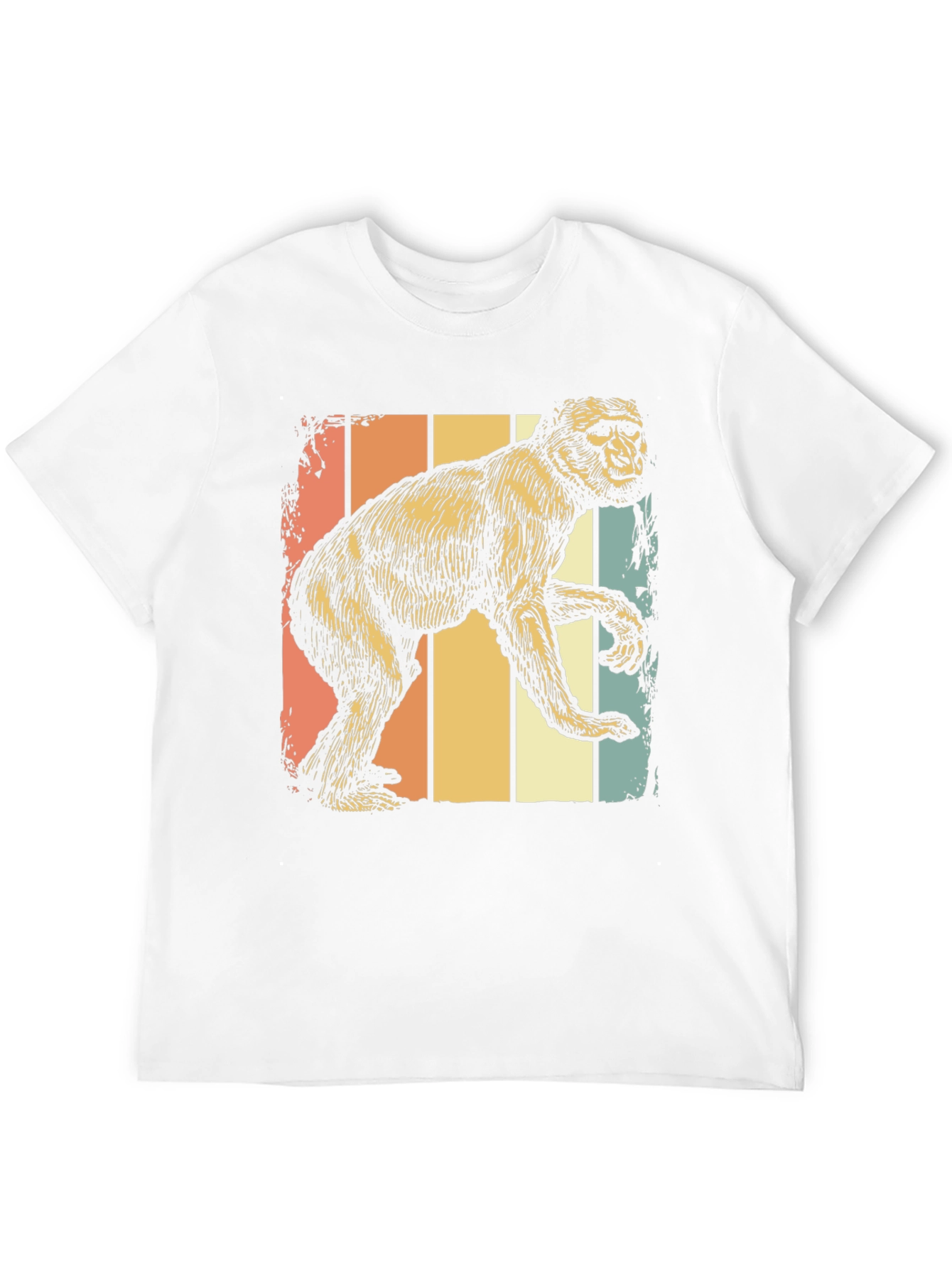 Black Retro Monkey Graphic Tee - Vintage Style Comfort view 12