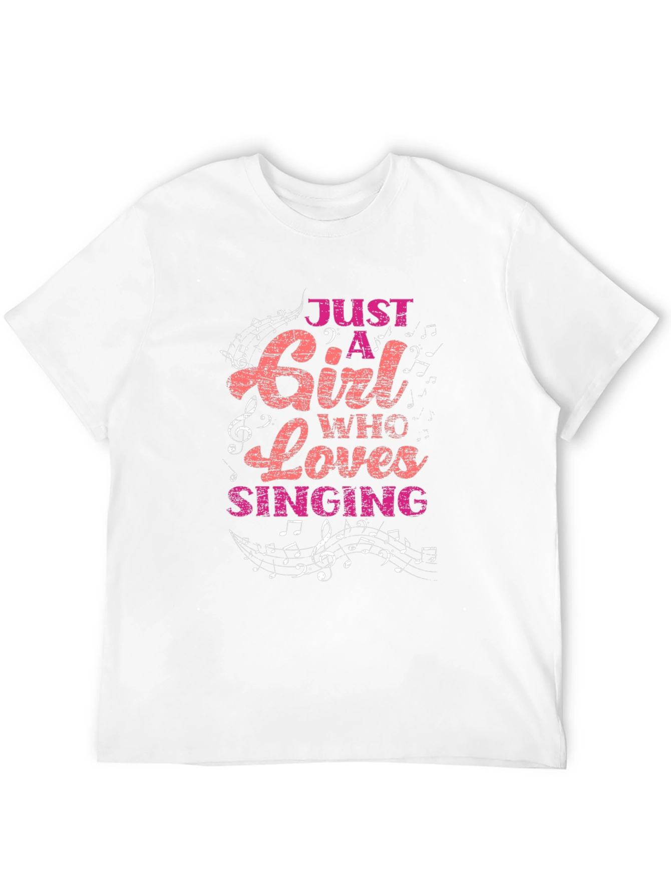 Black Just A Girl Who Loves Singing T-Shirt view 12