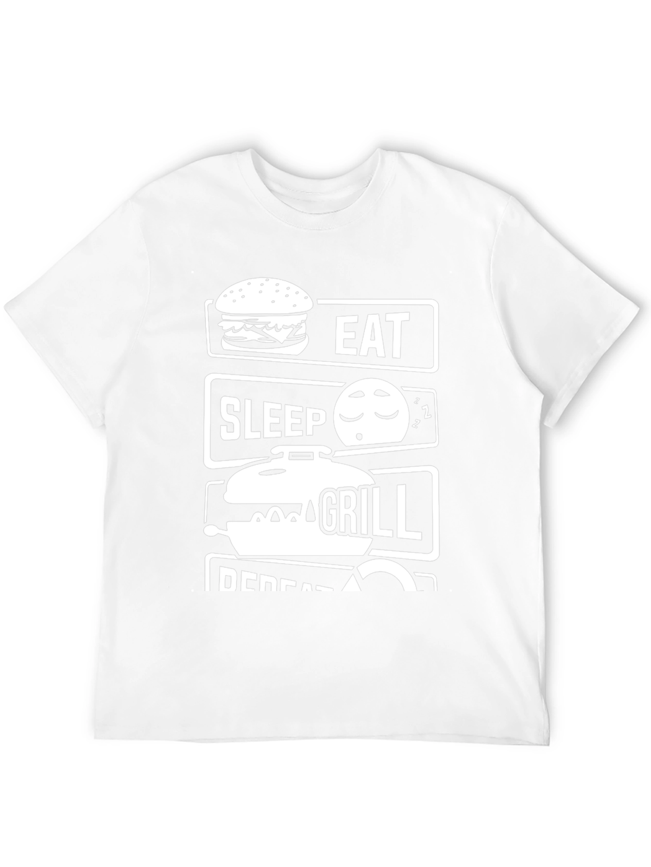 Black Eat Sleep Grill Repeat Black Graphic Tee view 12
