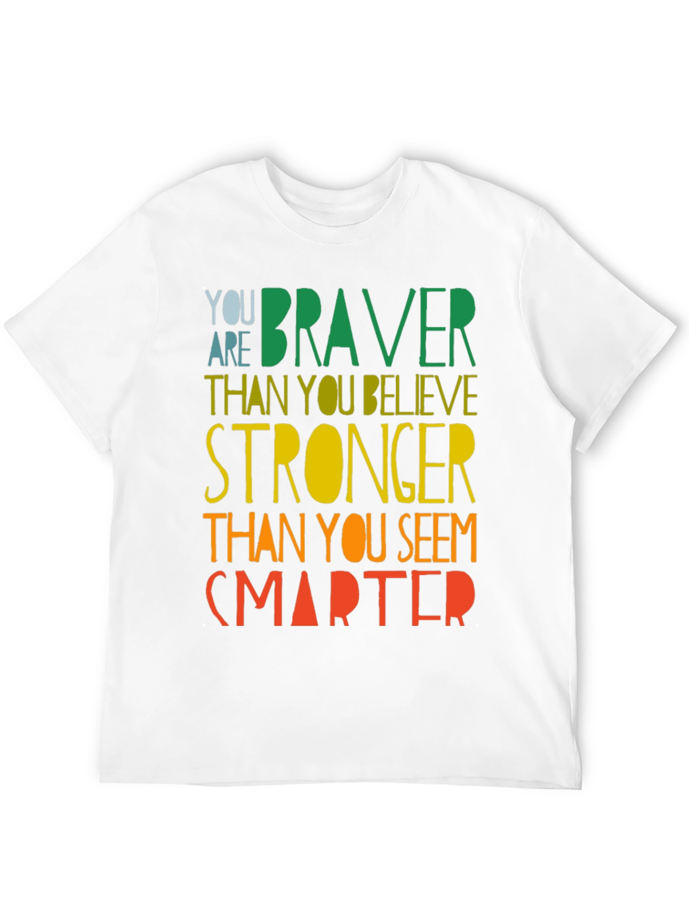 Black Inspirational Braver Stronger Smarter Graphic T-Shirt view 12