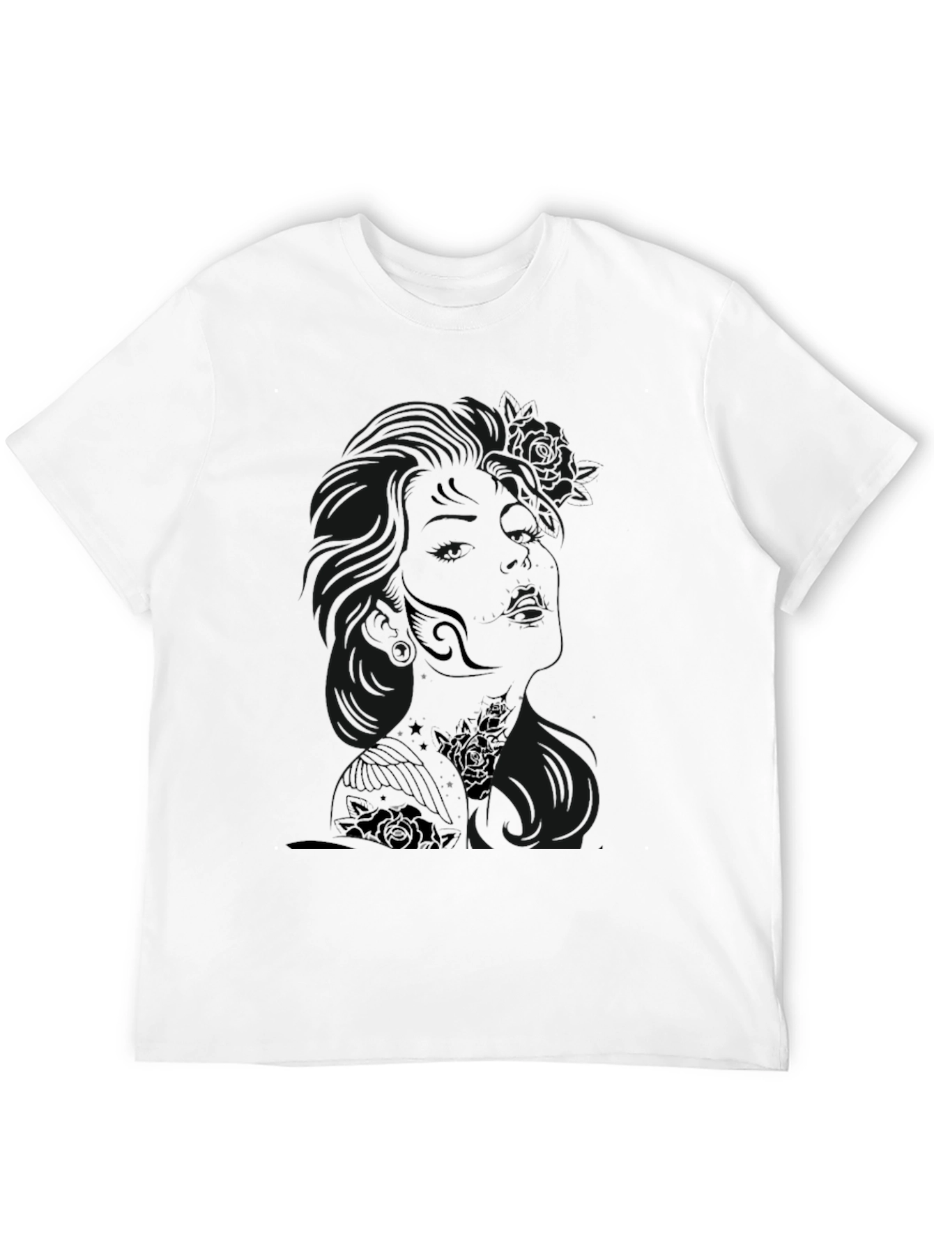 Black Men's Black Graphic Tee - Unicorn Design view 12