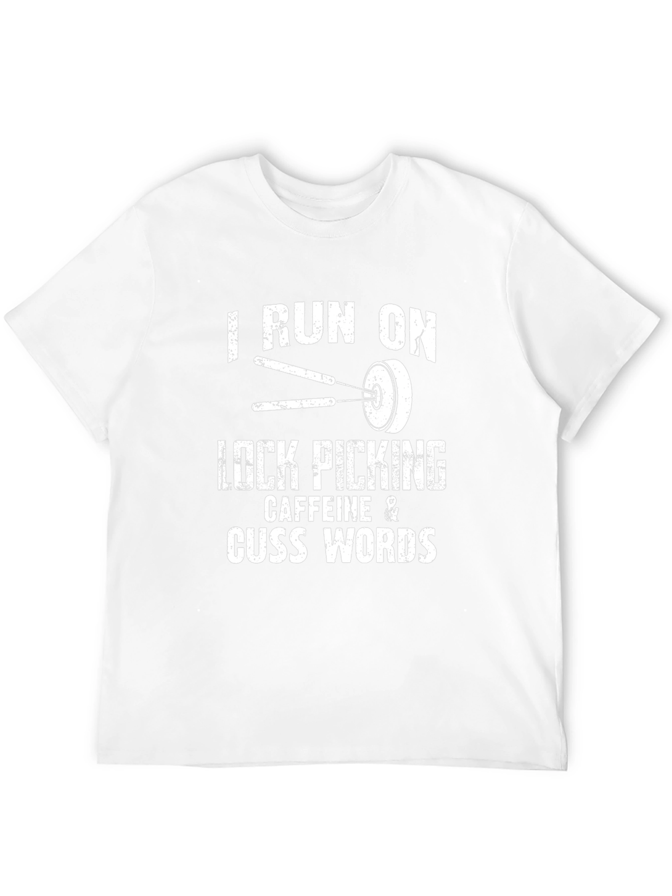 Black Lock Picking Caffeine Cuss Words T-Shirt view 12