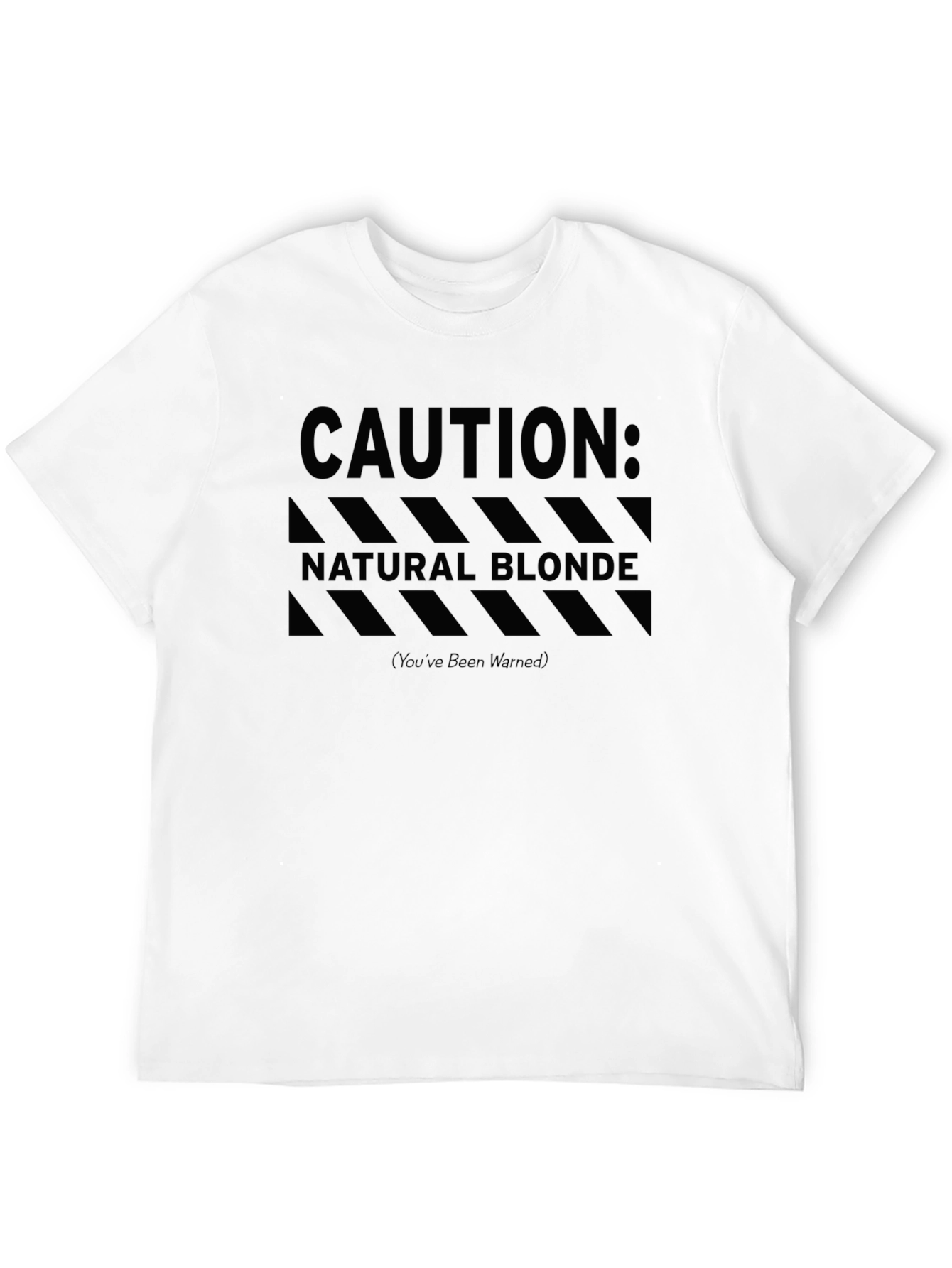 Black Caution Natural Blonde T-Shirt Novelty Humor Tee view 12