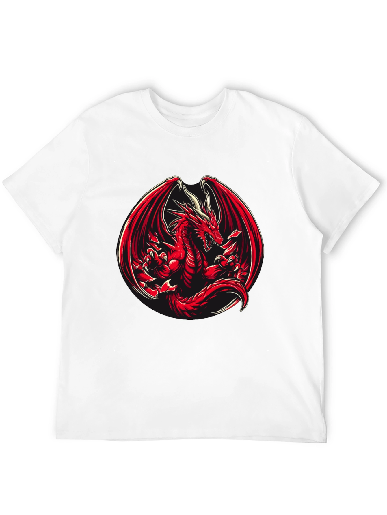 Black Red Dragon Graphic T-Shirt view 12