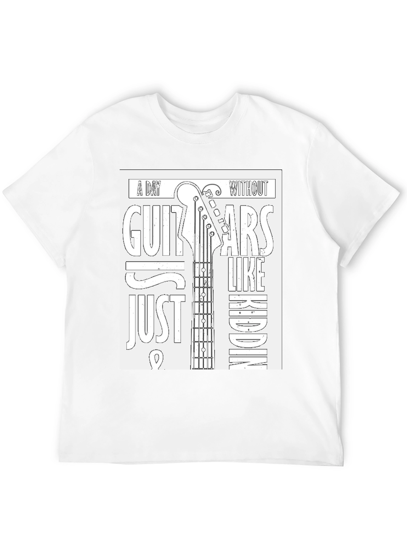 Black Guitar Lover's T-Shirt: A Day Without Guitars... view 12