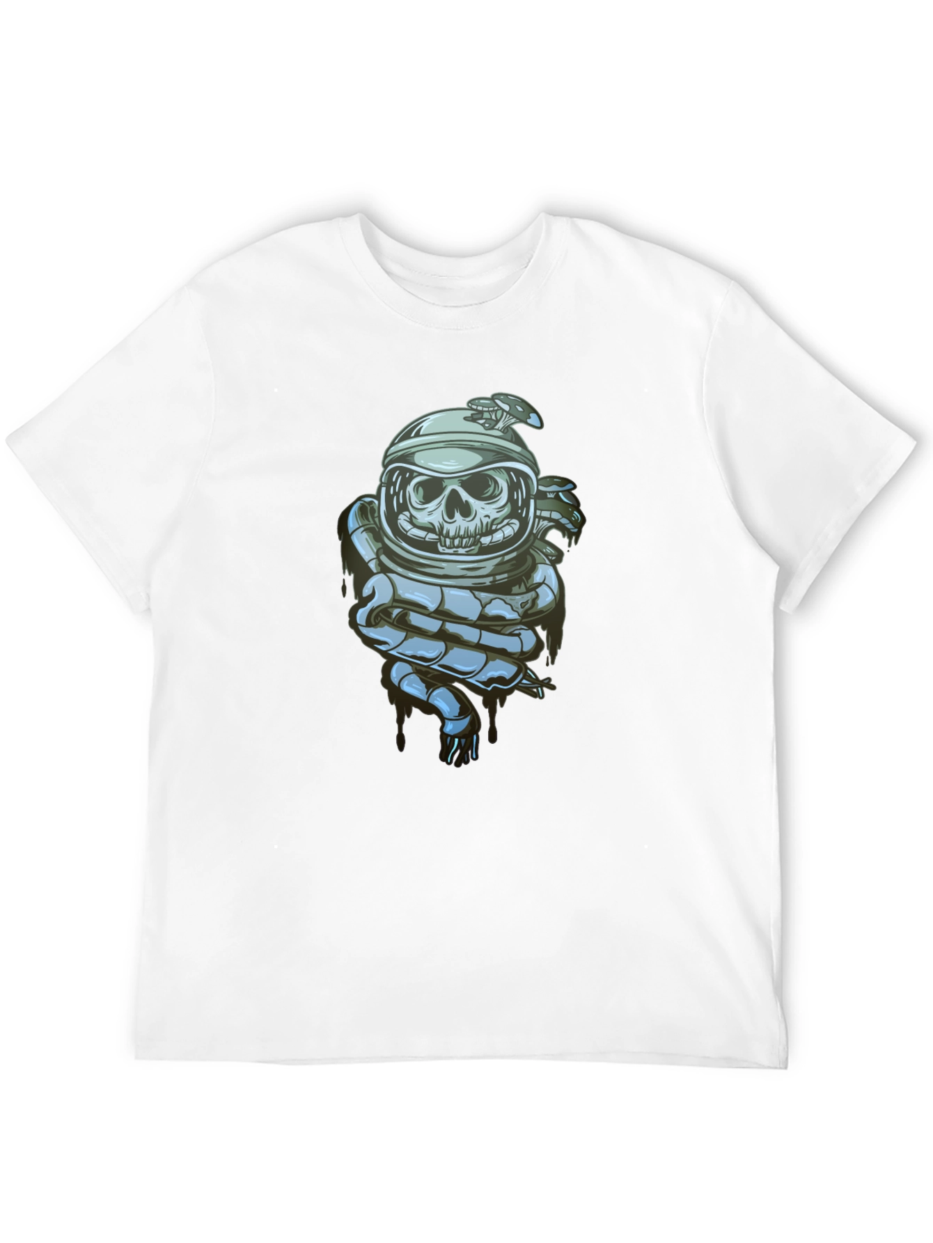 Black Skull Astronaut Graphic Tee - Premium Cotton Blend view 12