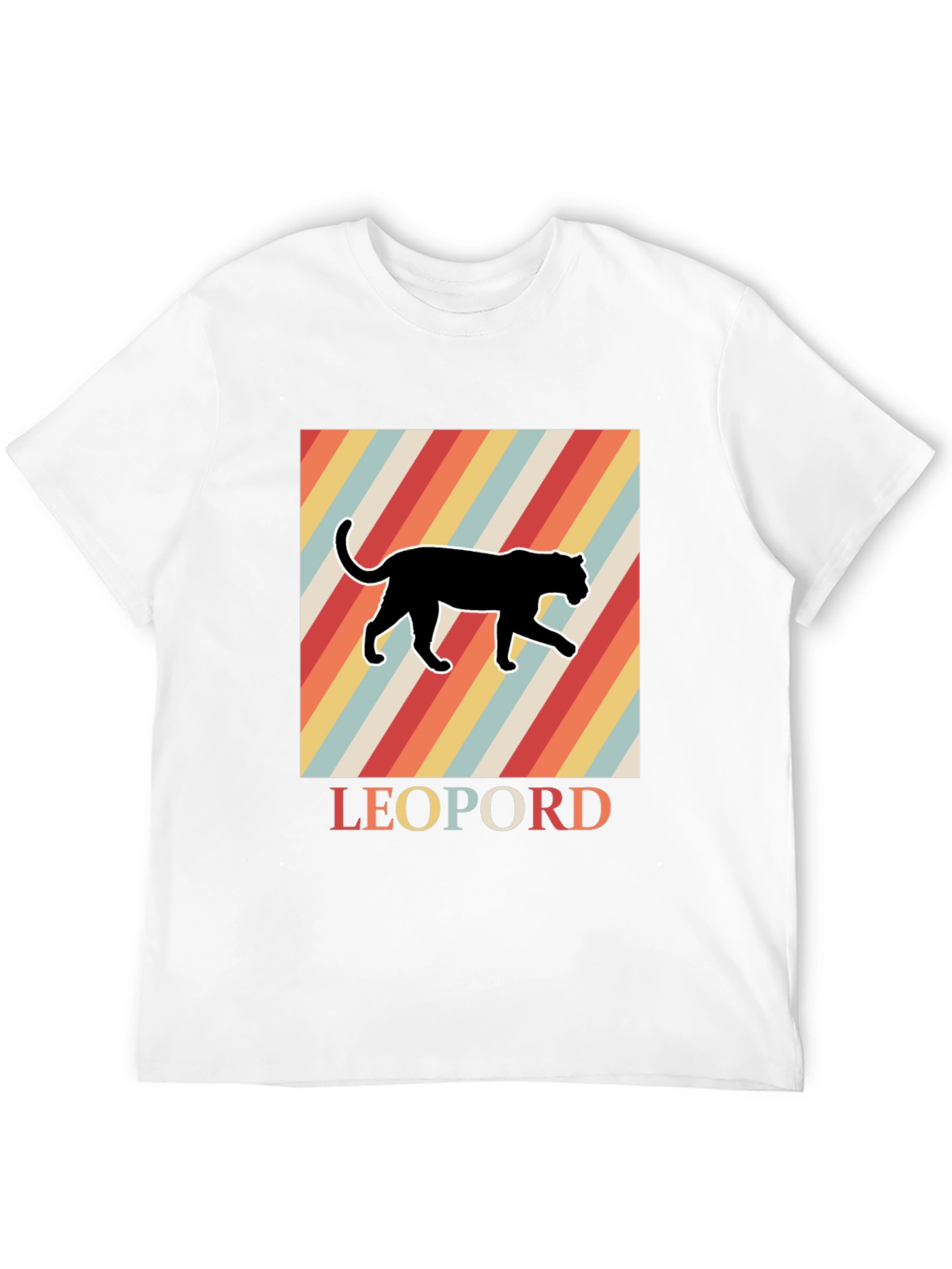 Black Retro Leopard Graphic T-Shirt - Cool Vintage Style view 12