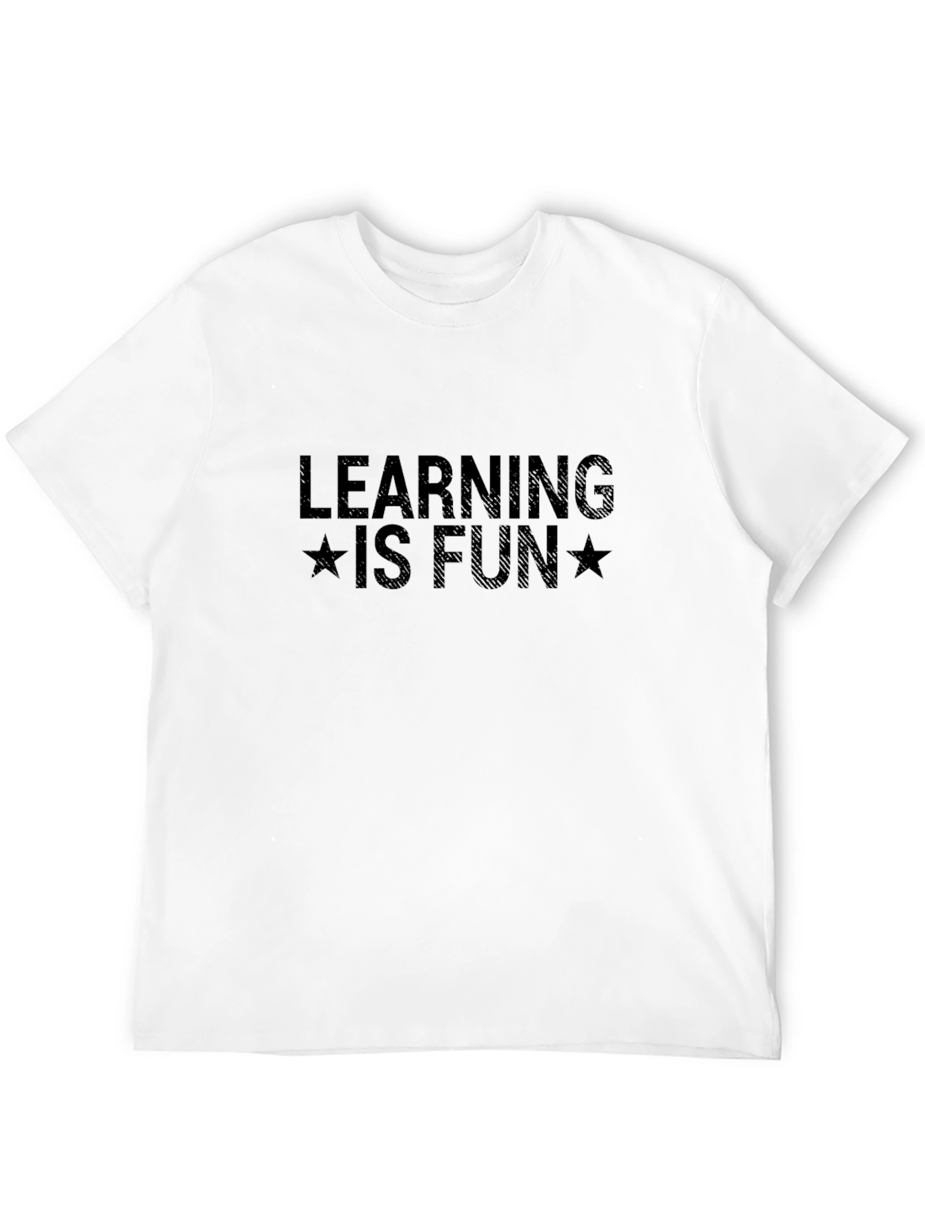 Black Learning Is Fun Graphic Tee - Black Cotton T-Shirt view 12