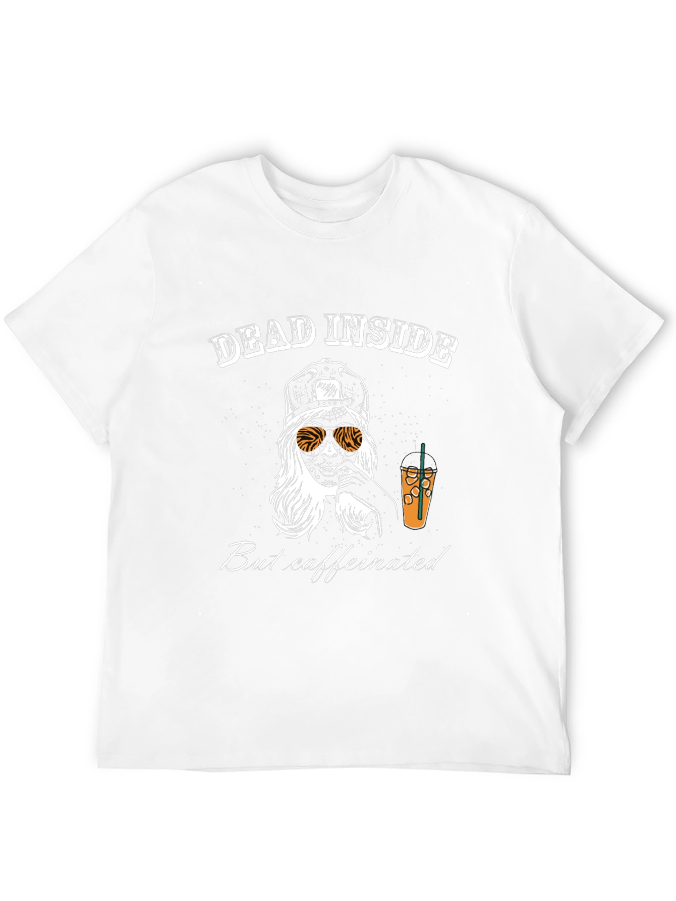 Black Dead Inside But Caffeinated T-Shirt view 12