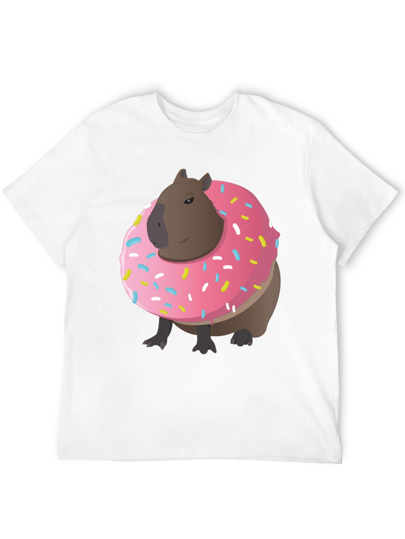 Black Capybara Donut T-Shirt - Funny Graphic Tee view 12
