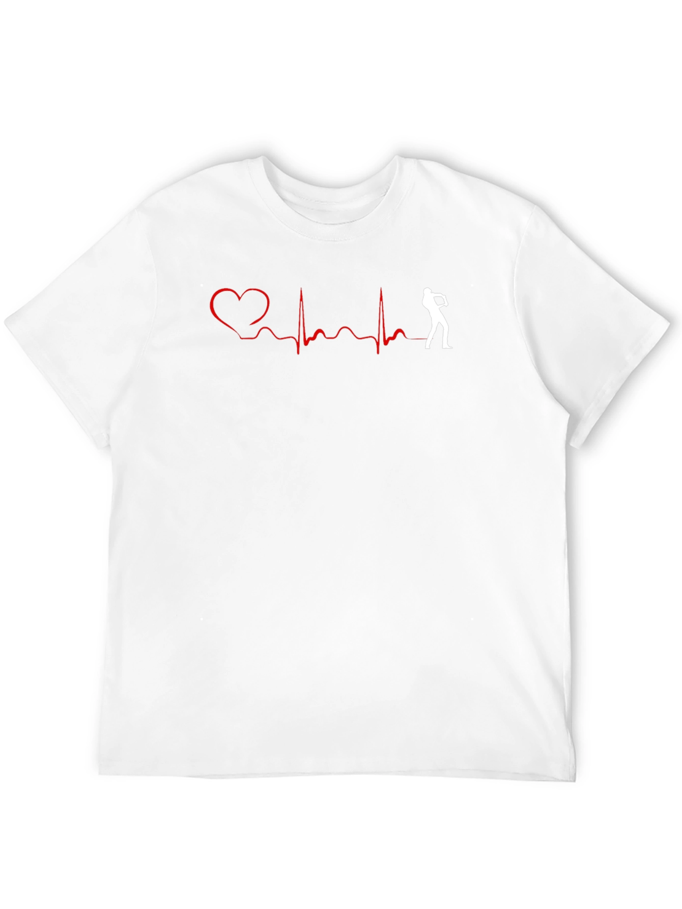 Black Heartbeat Golf T-Shirt: Golfer's Passion Tee view 12