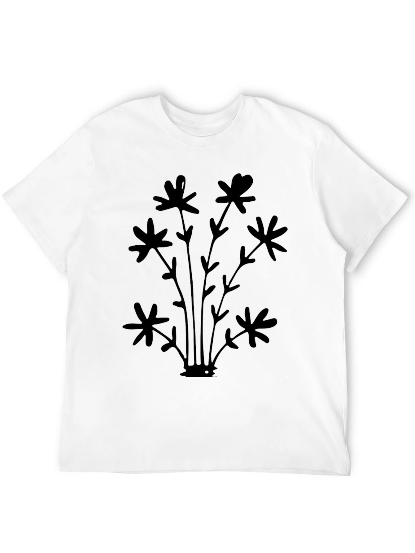 Black Men's Black Floral Graphic Tee view 12