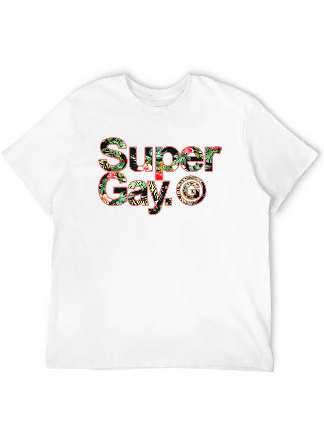 Black Super Gay Black T-Shirt With Floral Lettering view 12