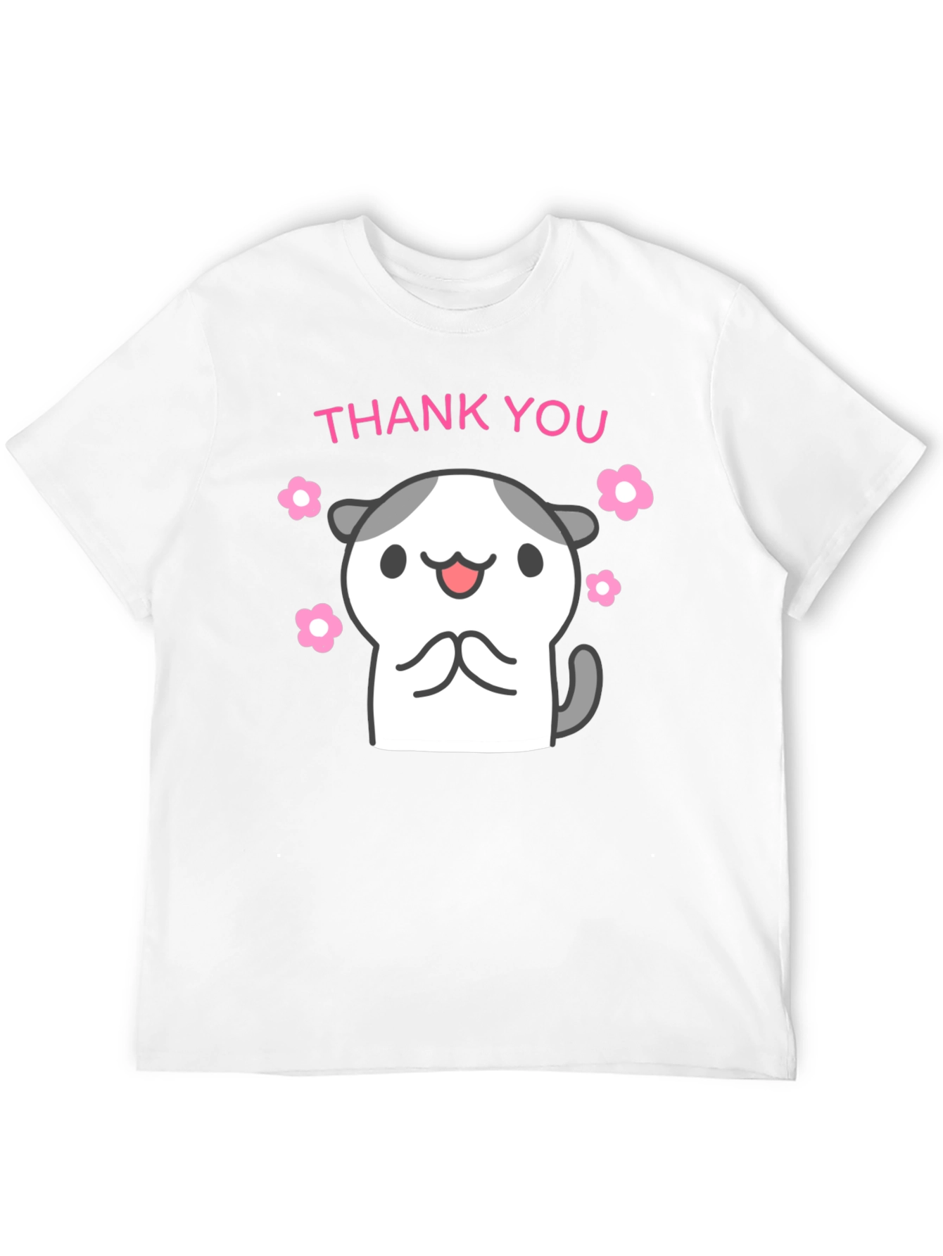 Black Cute Thank You Kitty Black T-Shirt view 12