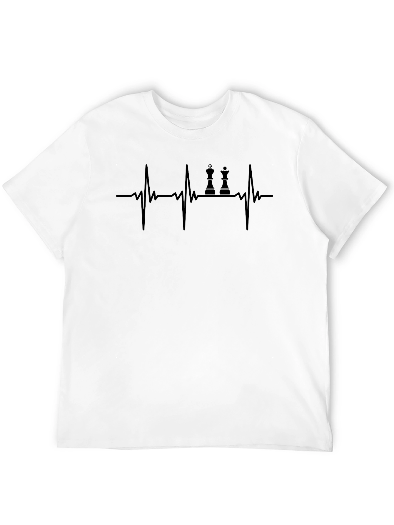 Black Chess Lover ECG Heartbeat Graphic Tee view 12