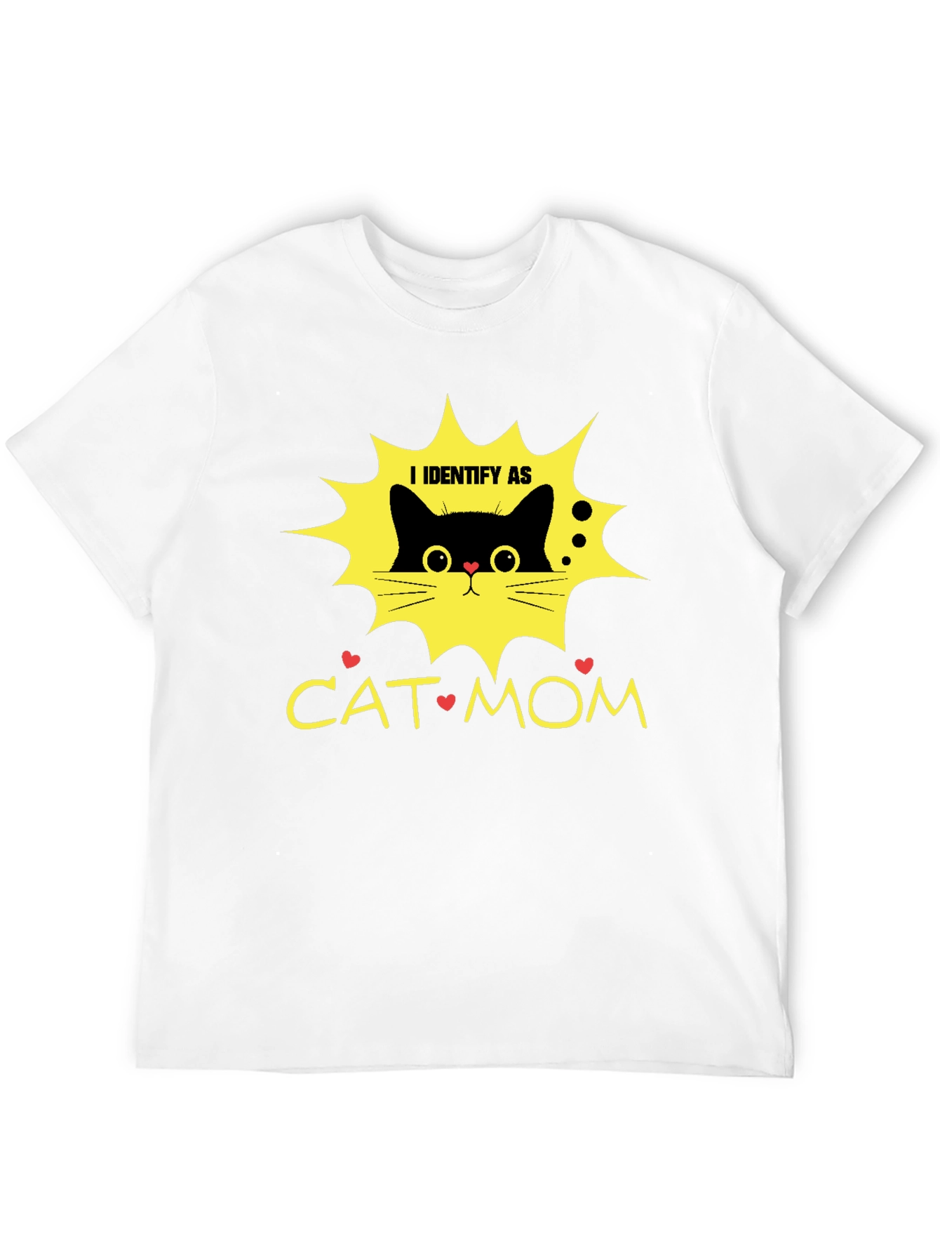 Black I Identify As Cat Mom T-Shirt view 12