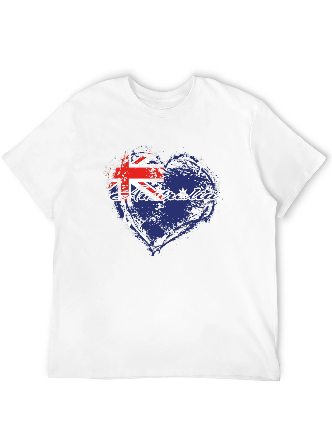 Black Australia Flag Heart Graphic Tee - Black view 12