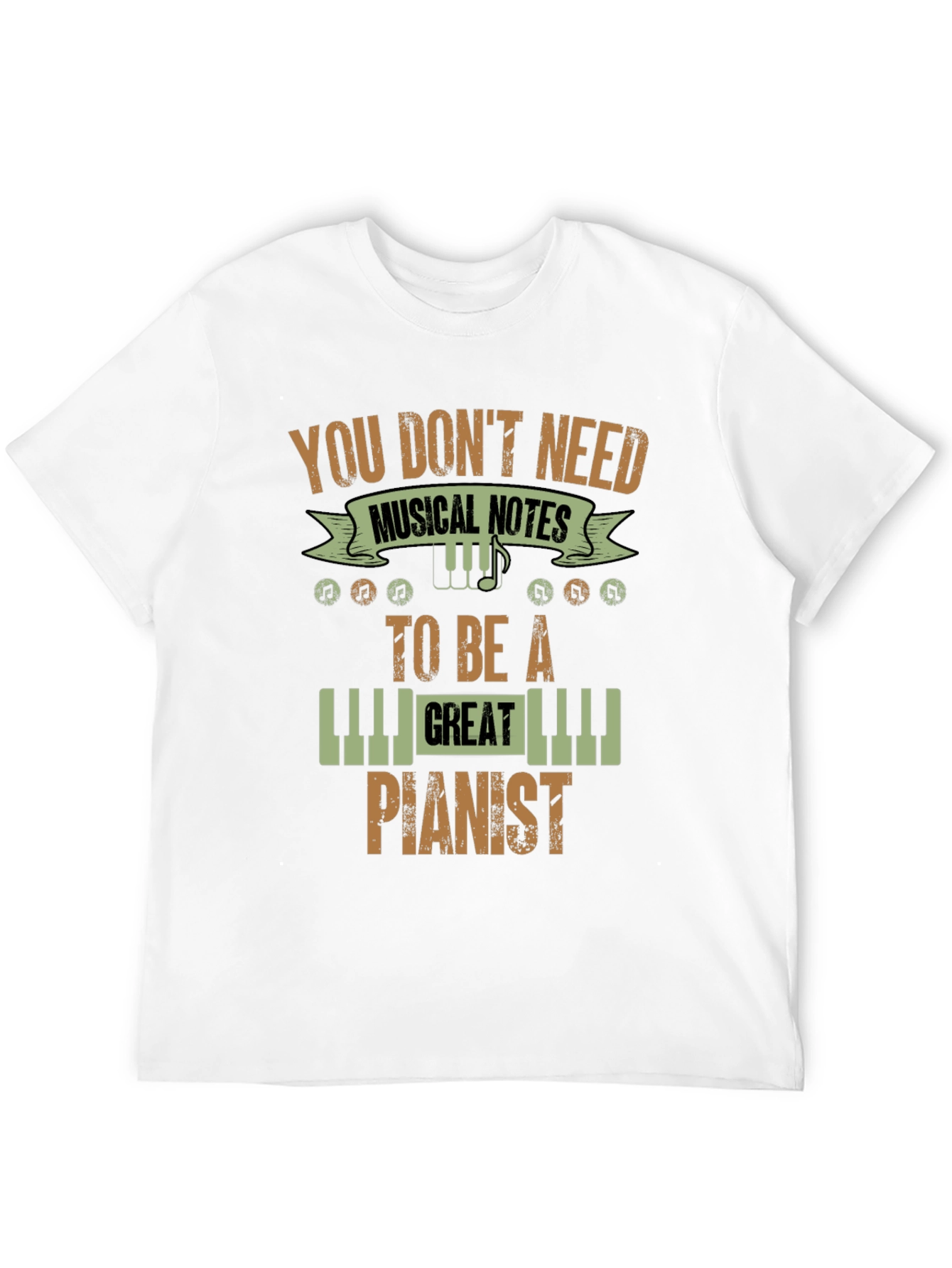 Black You Don't Need Musical Notes Pianist T-Shirt view 12