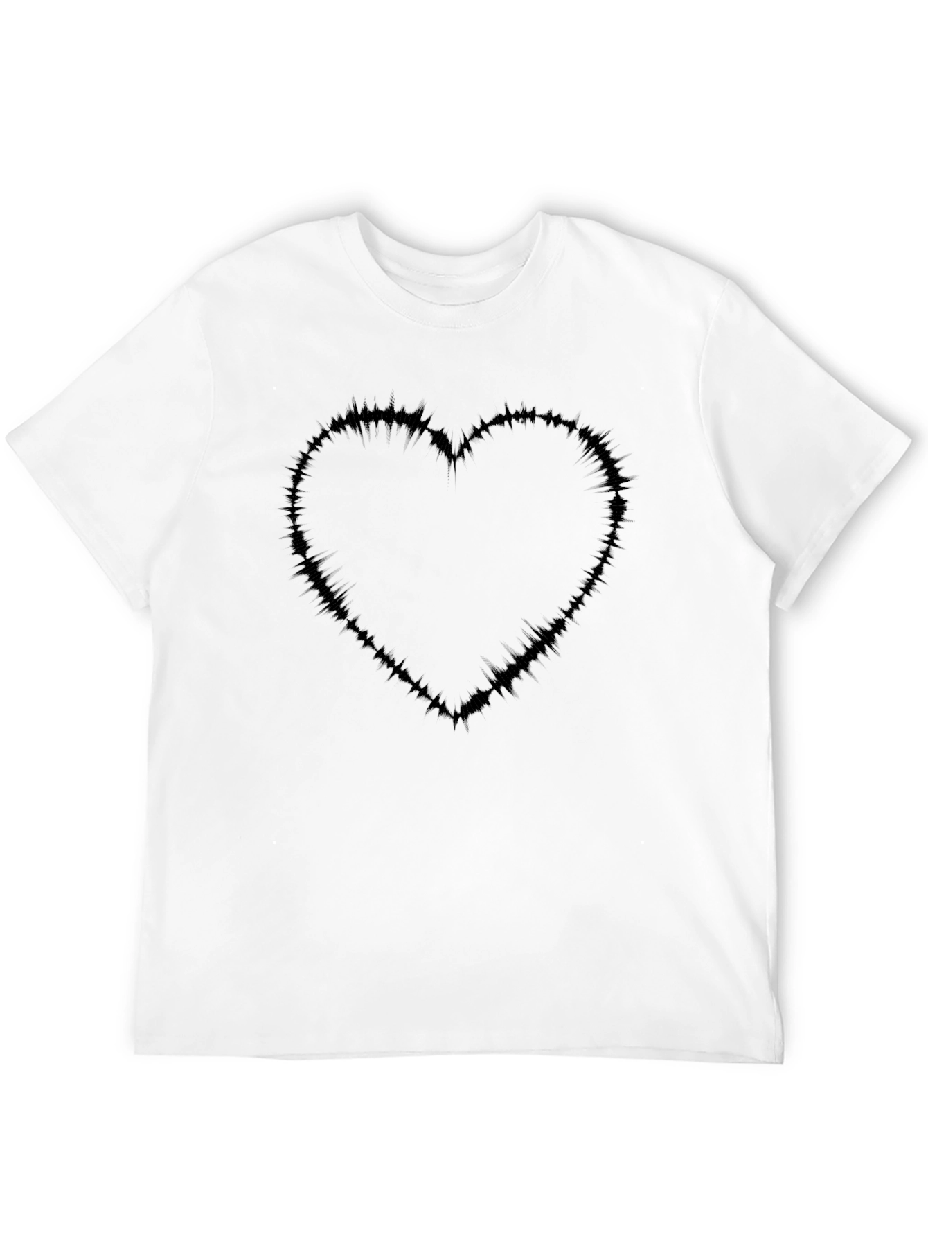 Black Edgy Heart Graphic Tee - Soft Cotton Blend view 12