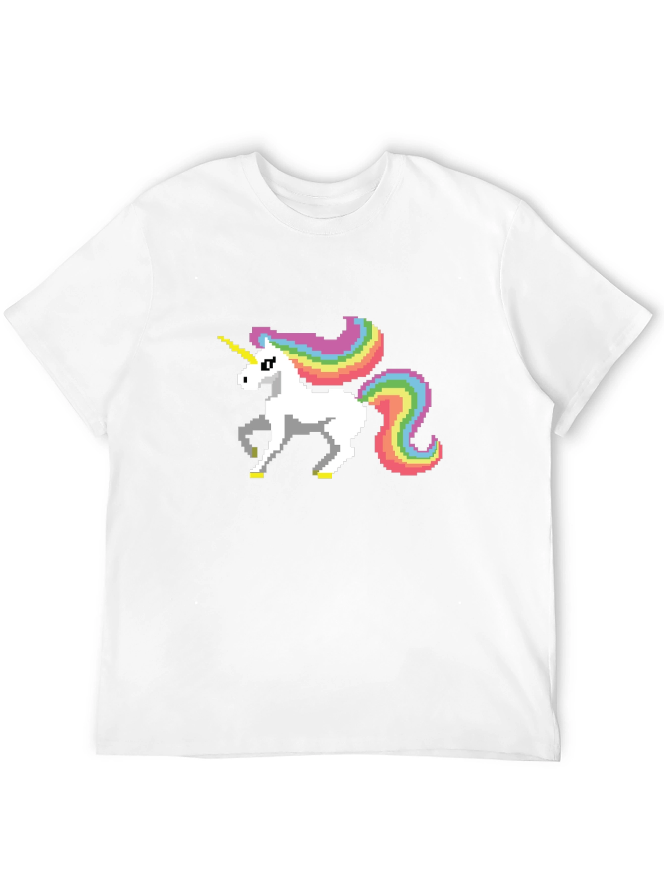 Black Pixel Unicorn Graphic Tee - Black Cotton Shirt view 12