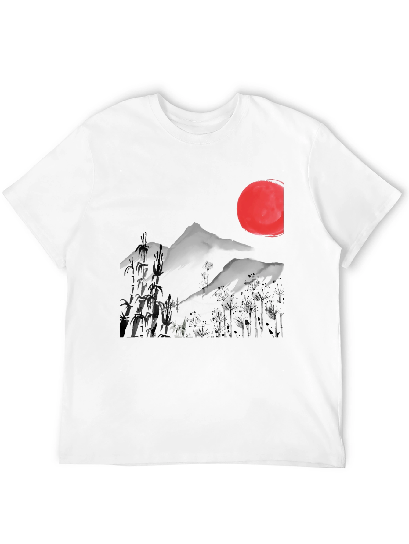 Black Japanese Sumi-e Style Graphic Tee view 12