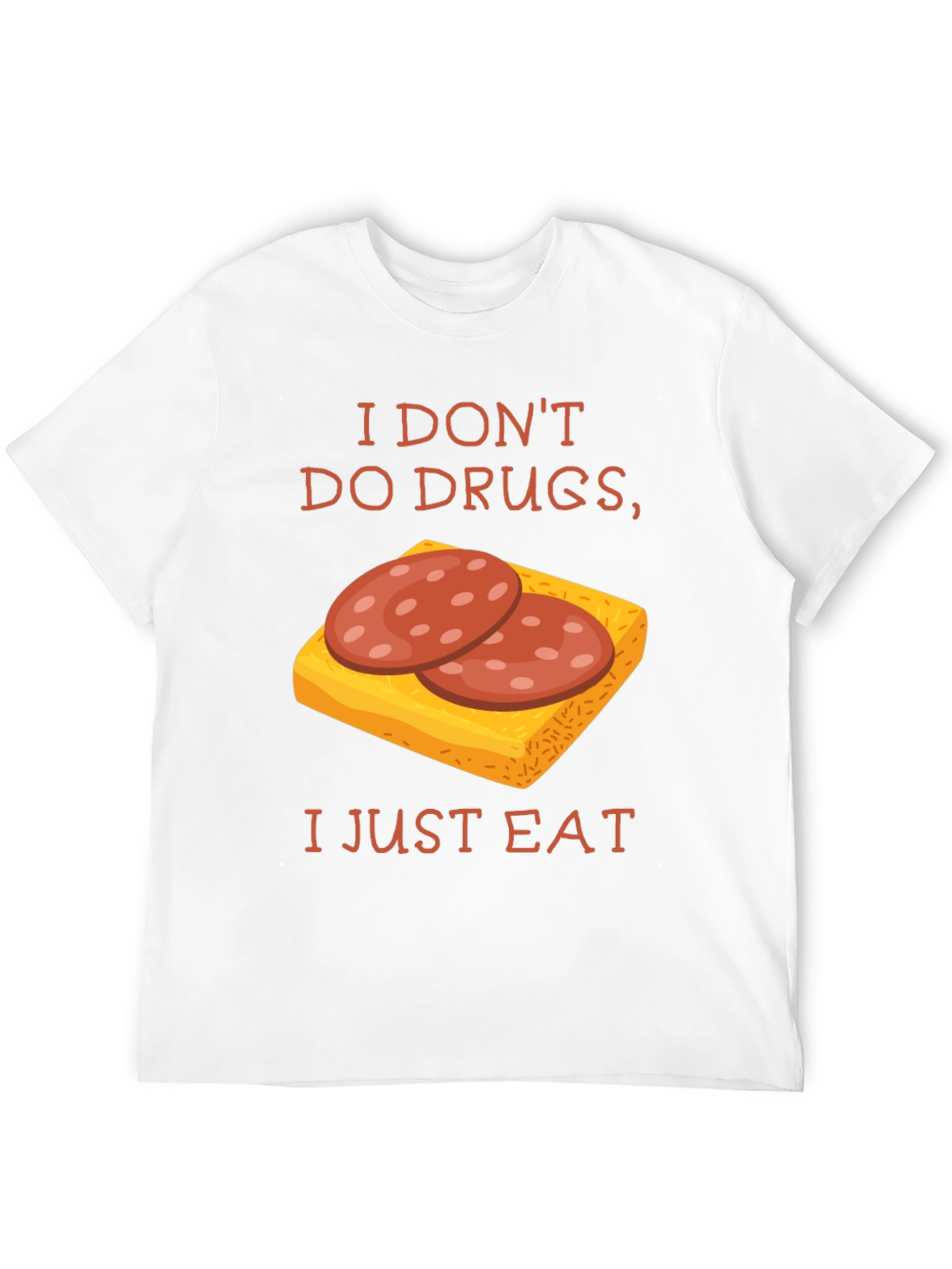 Black Funny 'I Don't Do Drugs, I Just Eat' Graphic T-Shirt view 12
