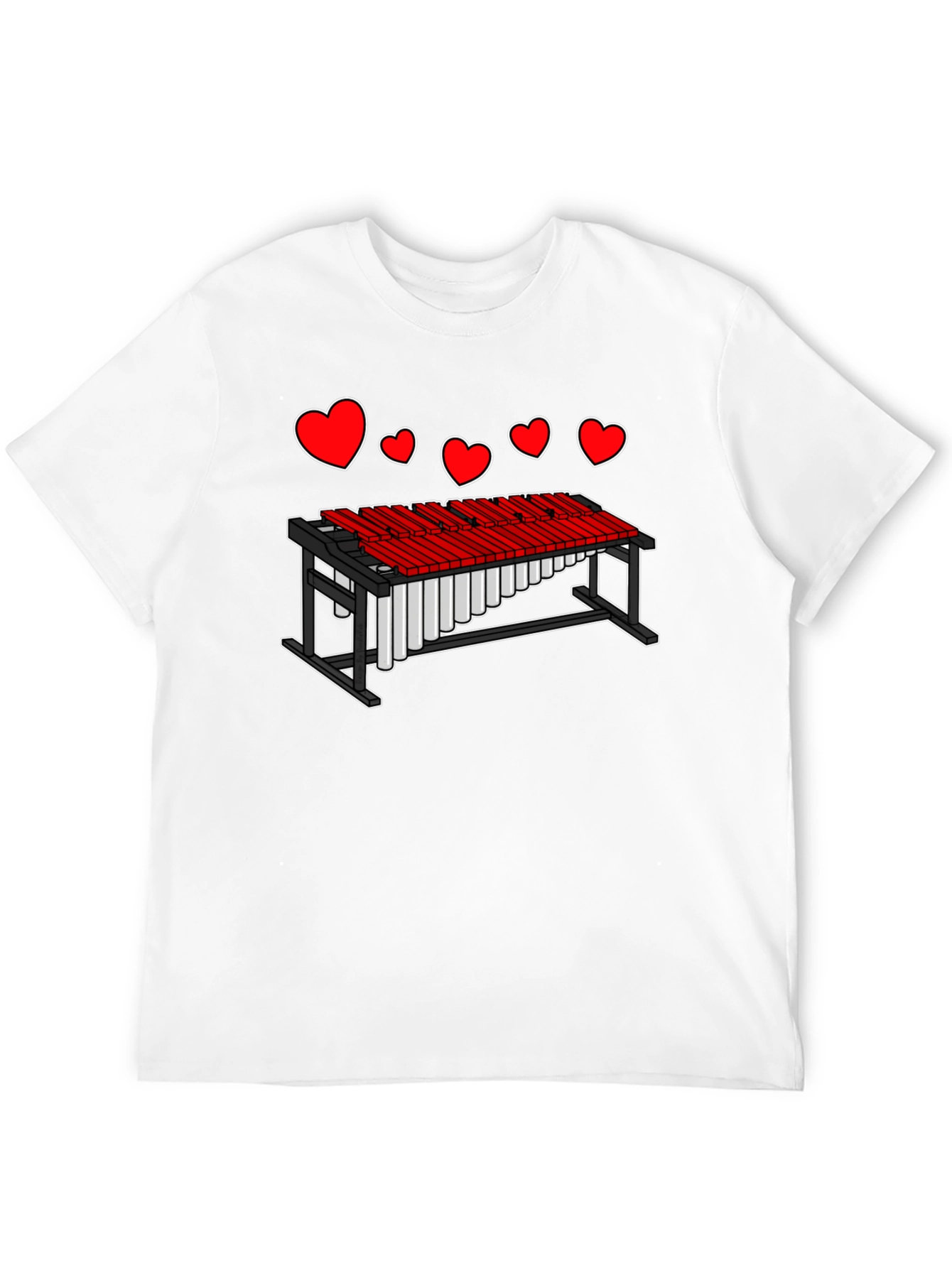 Black Heart Marimba Music T-Shirt view 12