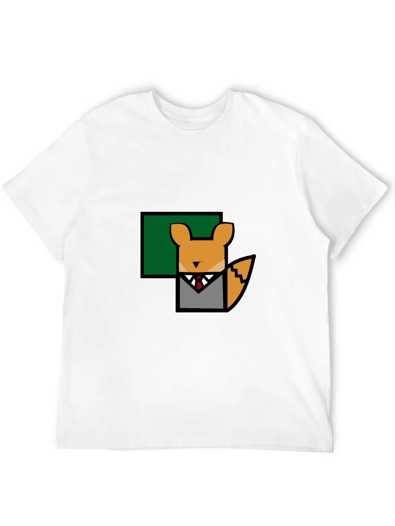 Black Geometric Fox T-Shirt - Cool Animal Design view 12
