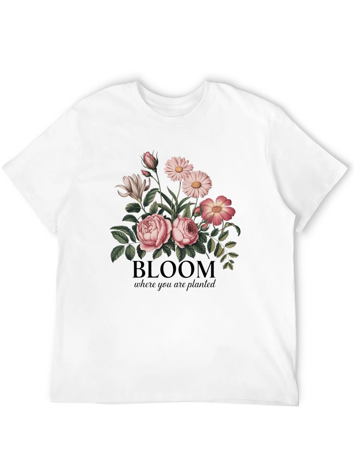 Black Bloom Where You Are Planted T-Shirt view 12