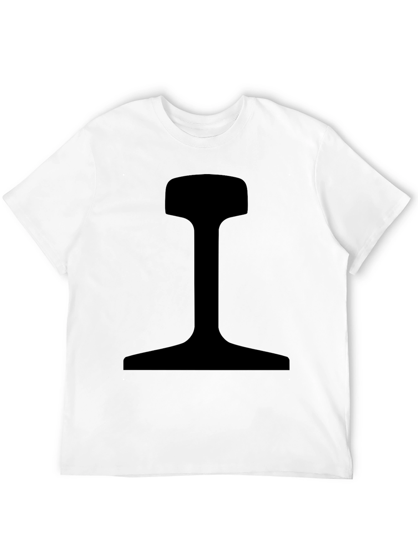 Black Men's Black T-Shirt with Rail Profile Graphic view 12