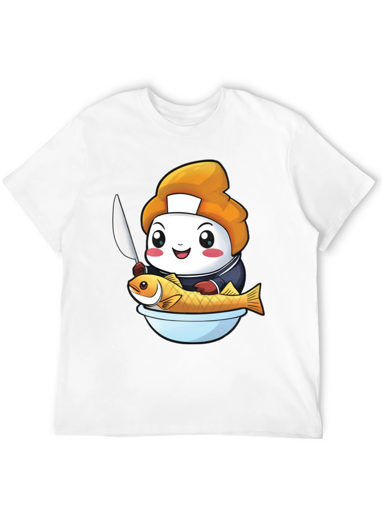 Black Sushi Chef Fish T-Shirt: Cute Culinary Design view 12