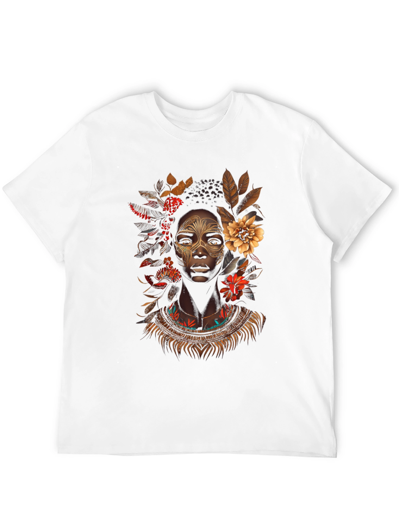 Black Floral Afro-centric Graphic T-Shirt view 12