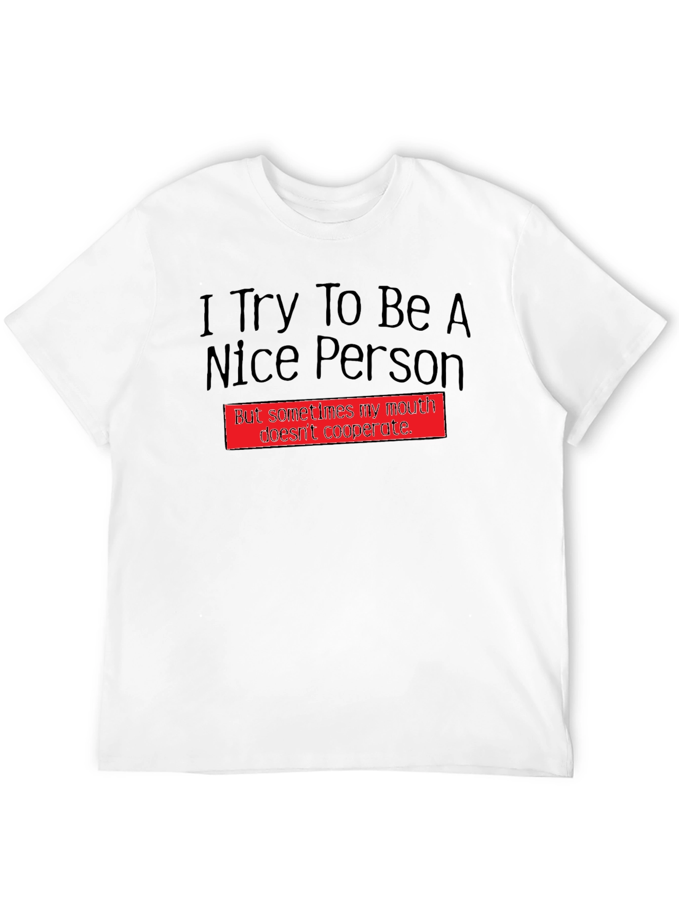 Black Funny "Nice Person" Graphic Tee view 12