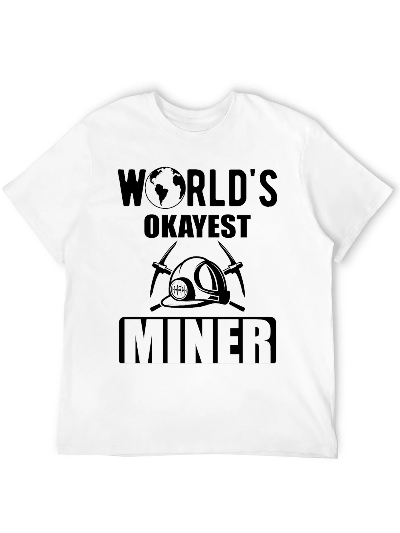 Black World's Okayest Miner Black Graphic T-Shirt view 12