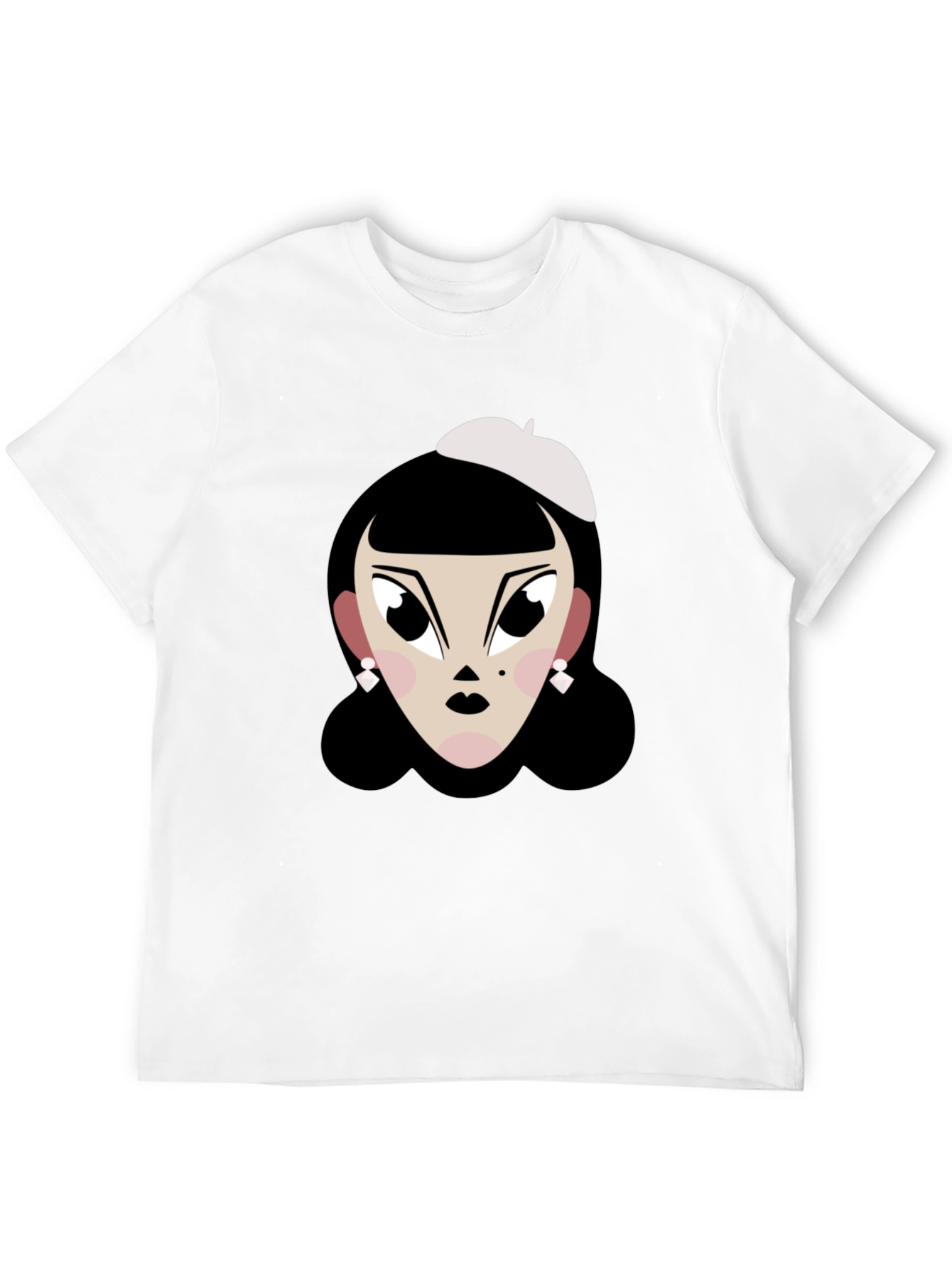 Black Cartoon Woman T-Shirt: Retro Chic Tee view 12