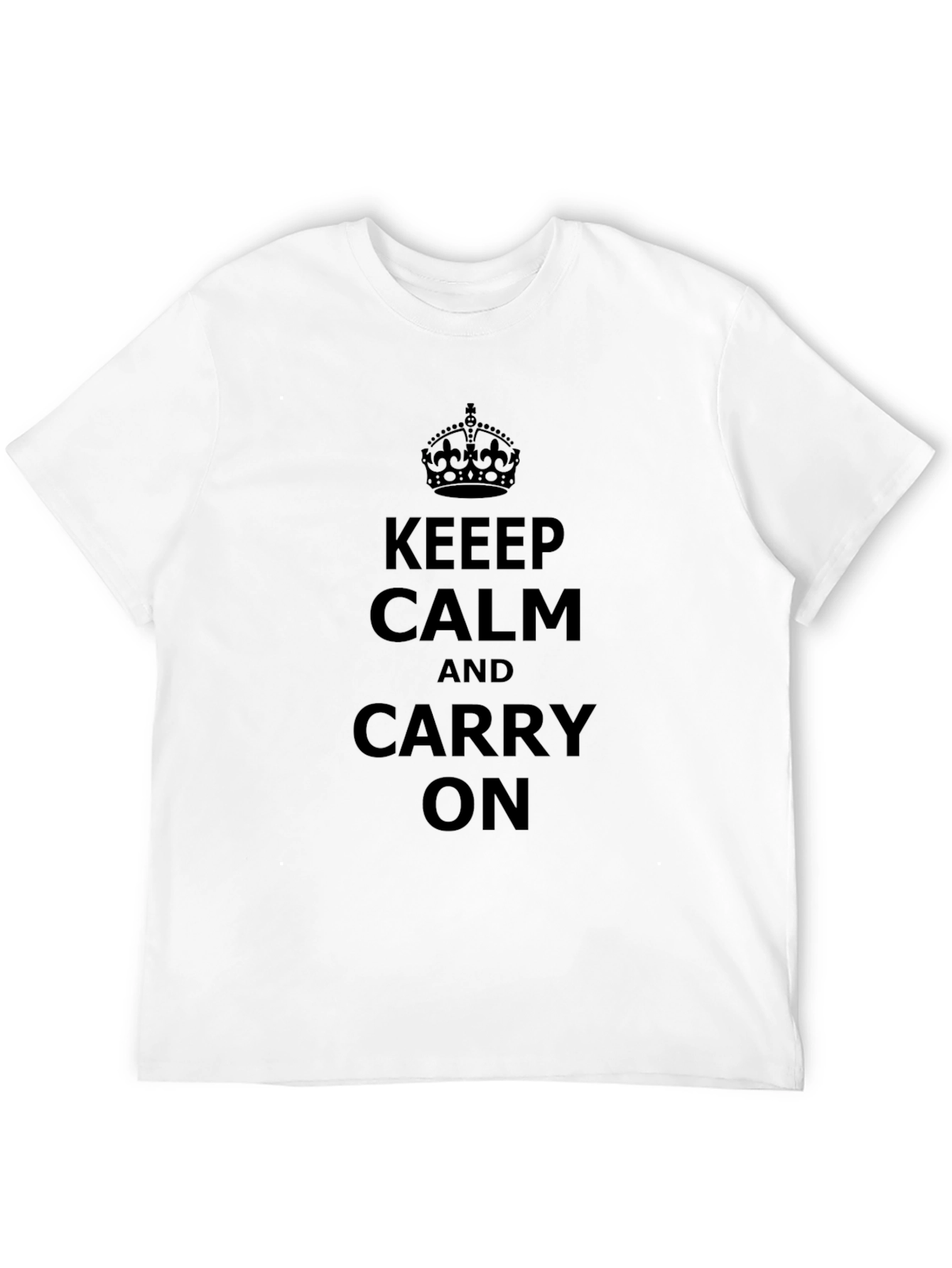 Black Keep Calm and Carry On Black Graphic Tee view 12