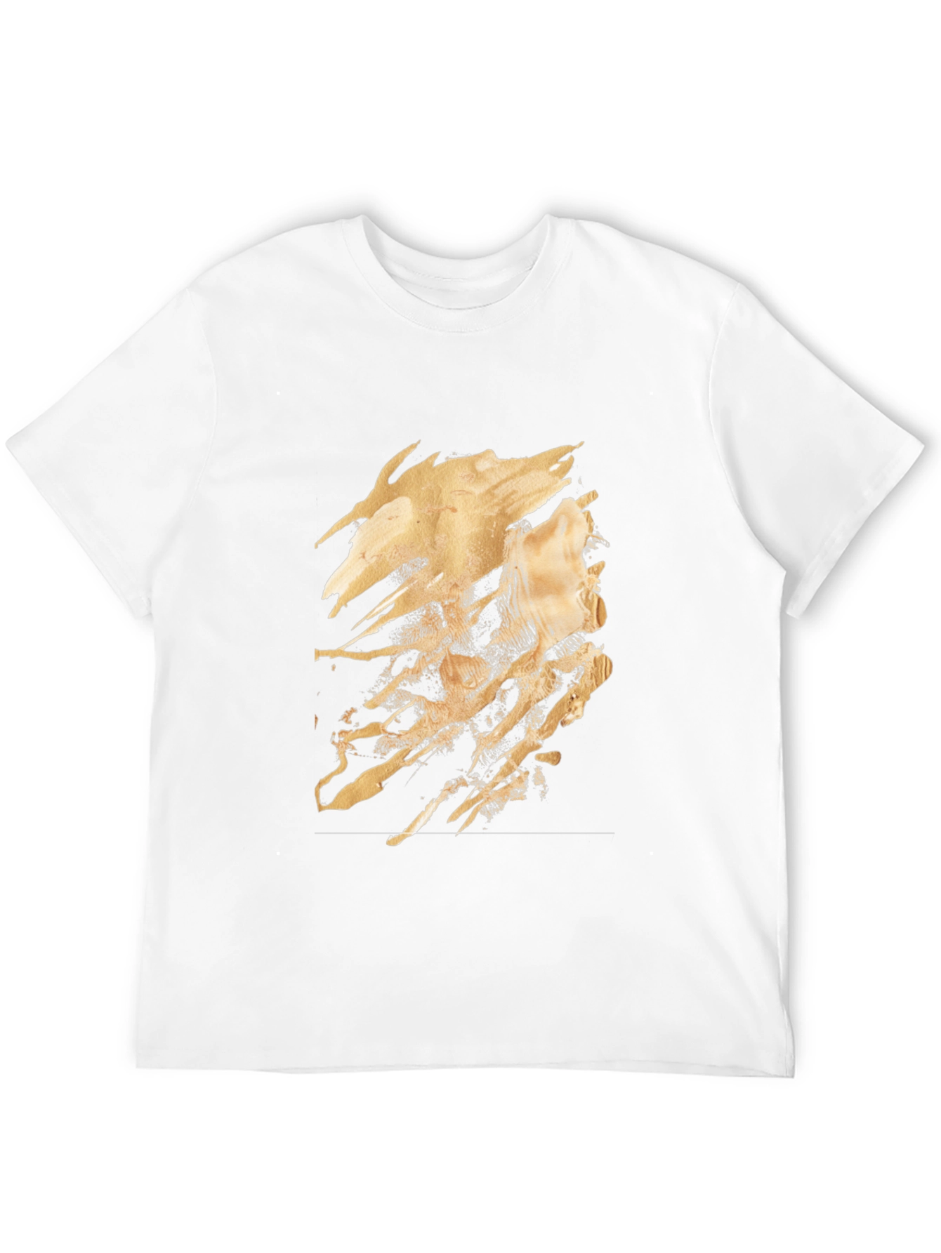 Black Abstract Gold Design Black T-Shirt view 12