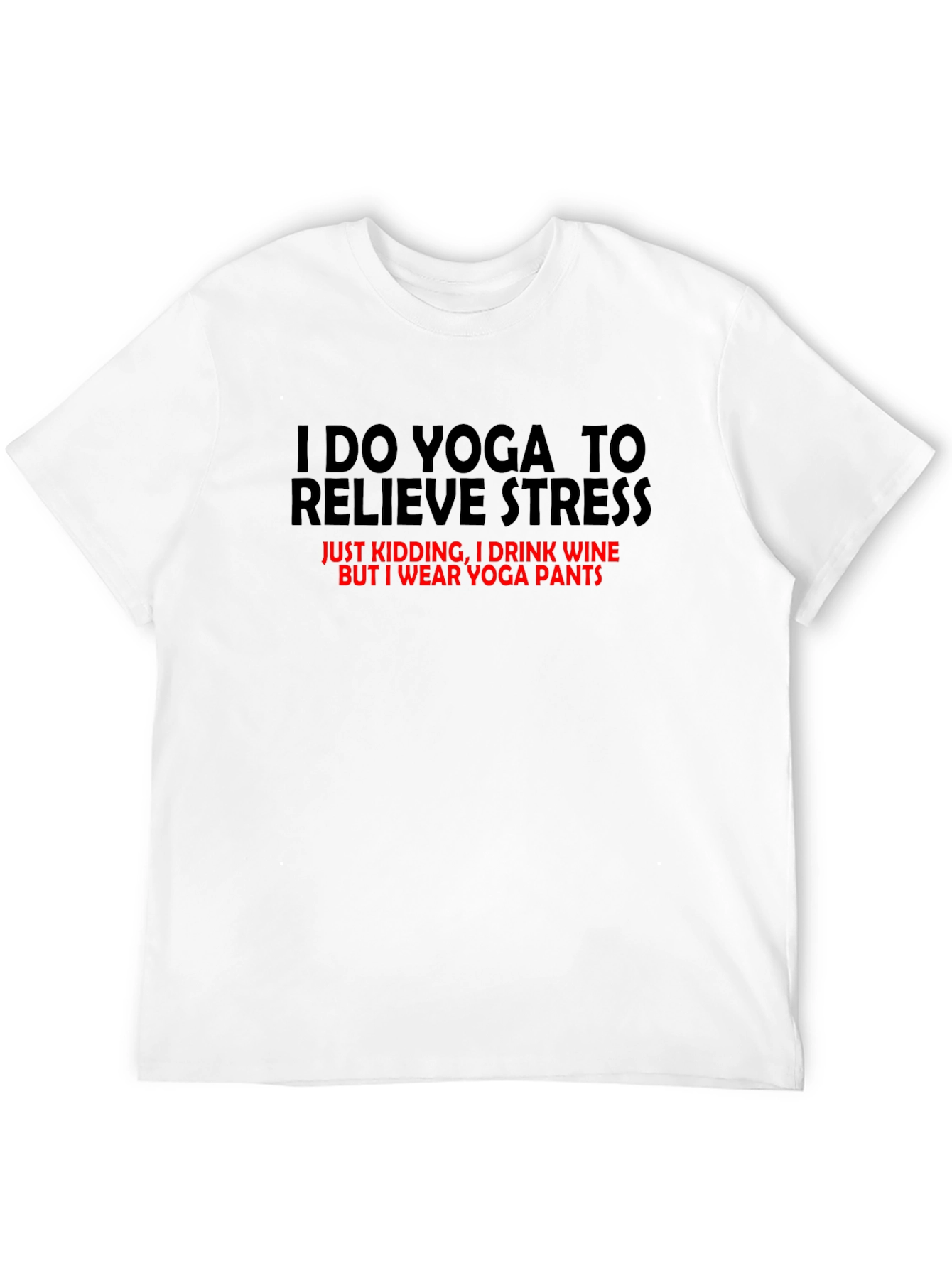 Black Funny Yoga Wine T-Shirt: Relieve Stress in Comfort view 12