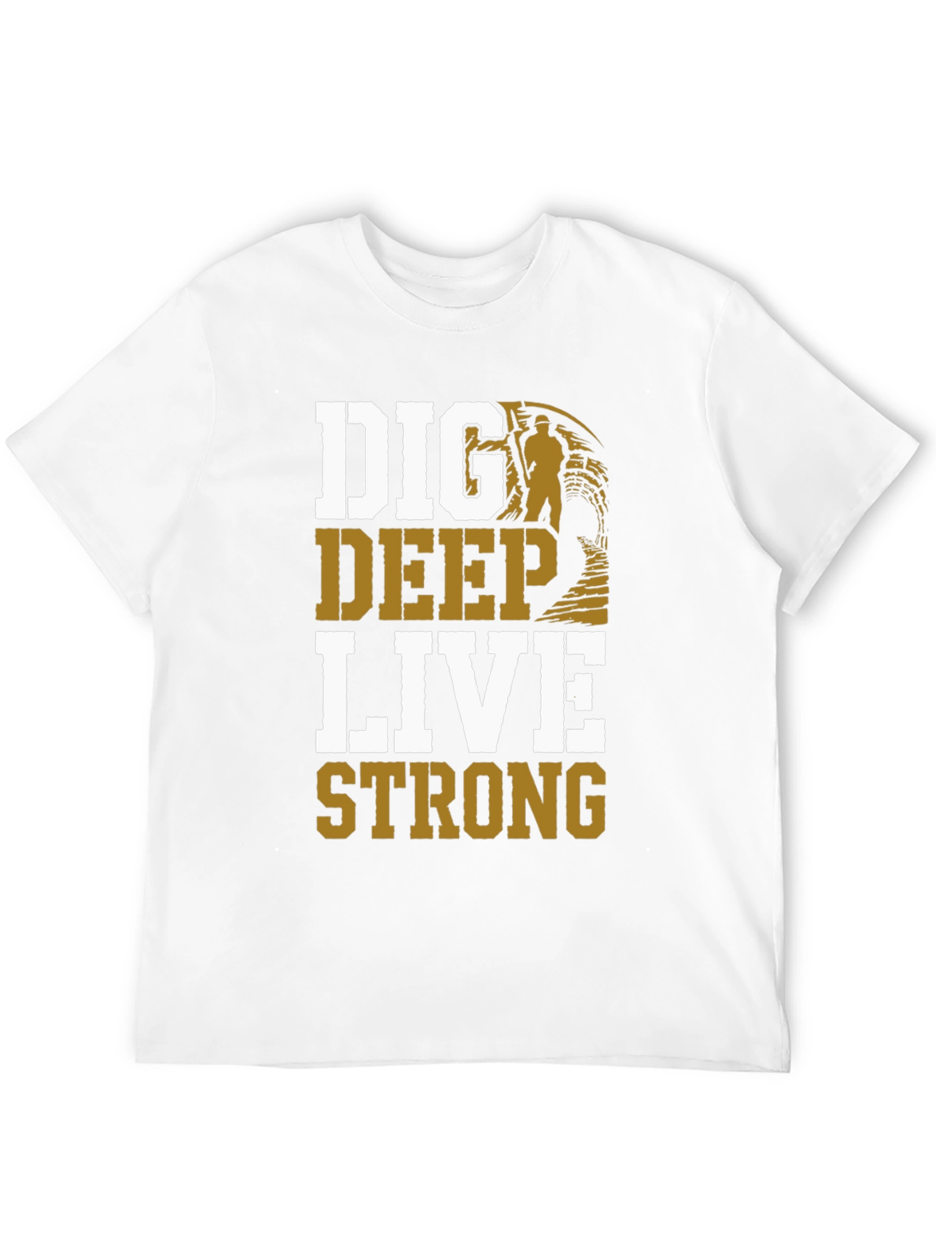 Black Dig Deep Live Strong Men's Graphic Tee view 12