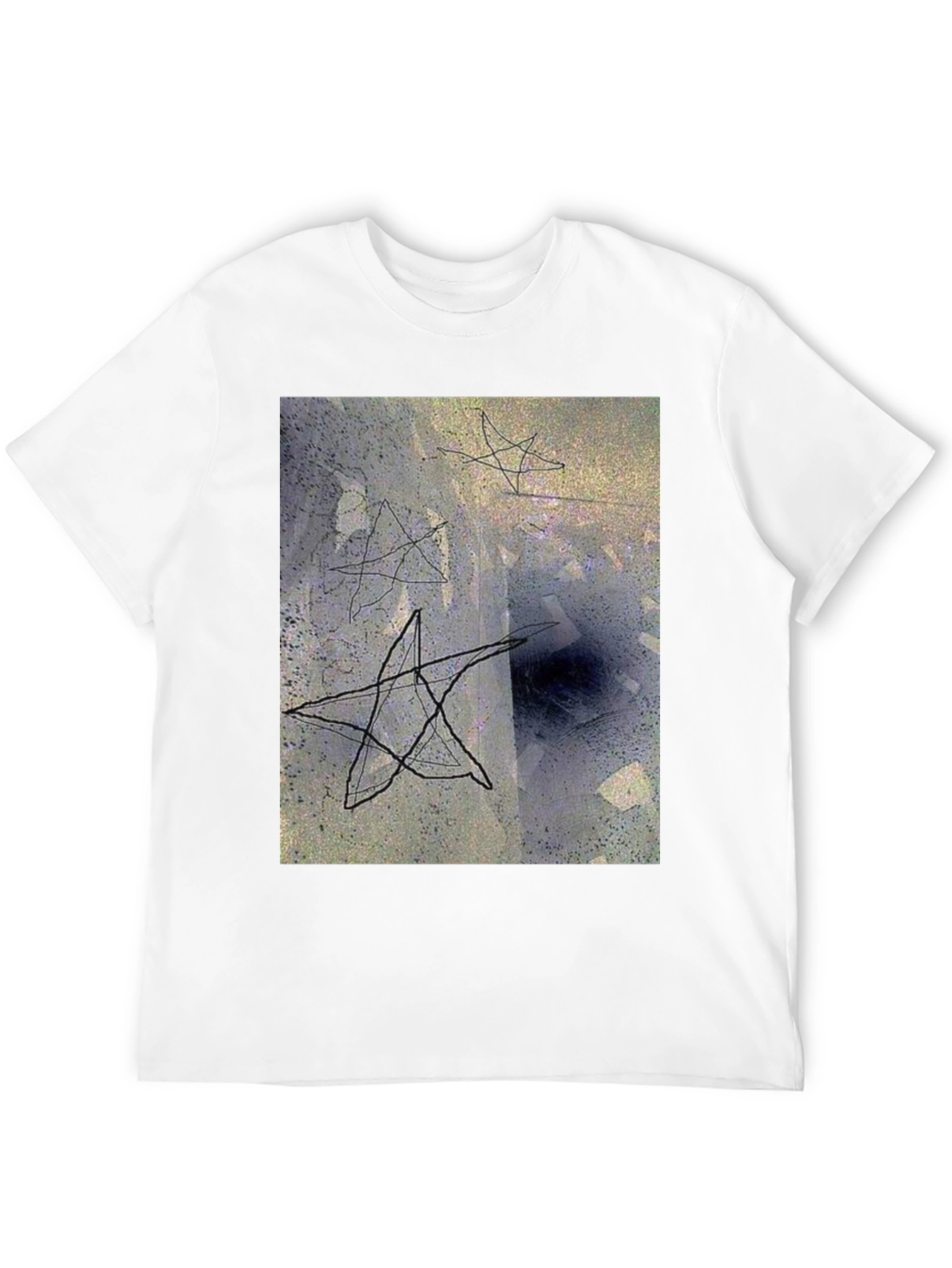 Black Abstract Star Graphic Black T-Shirt view 12