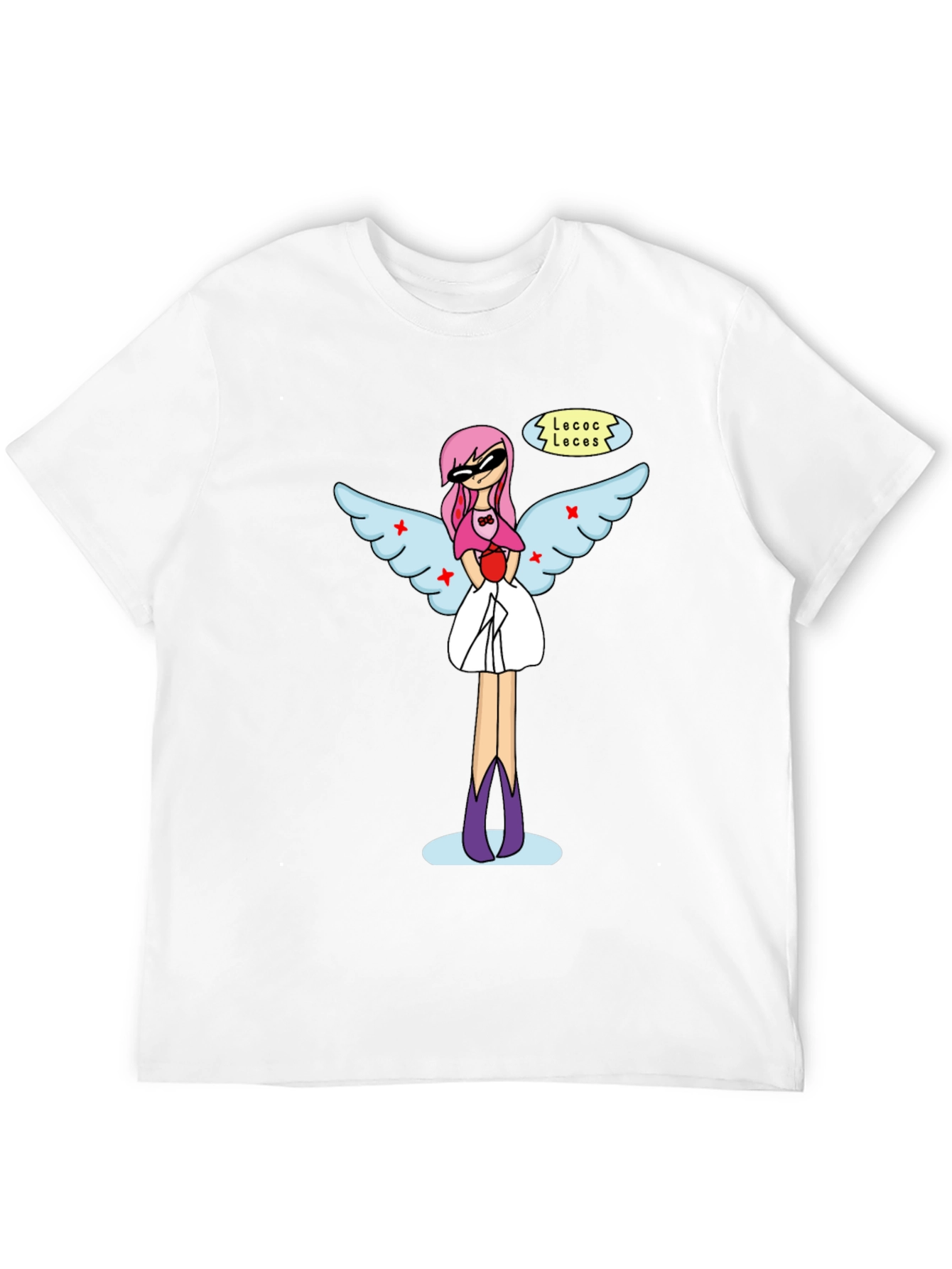 Black Whimsical Angel Graphic Tee - Black Cotton Blend view 12