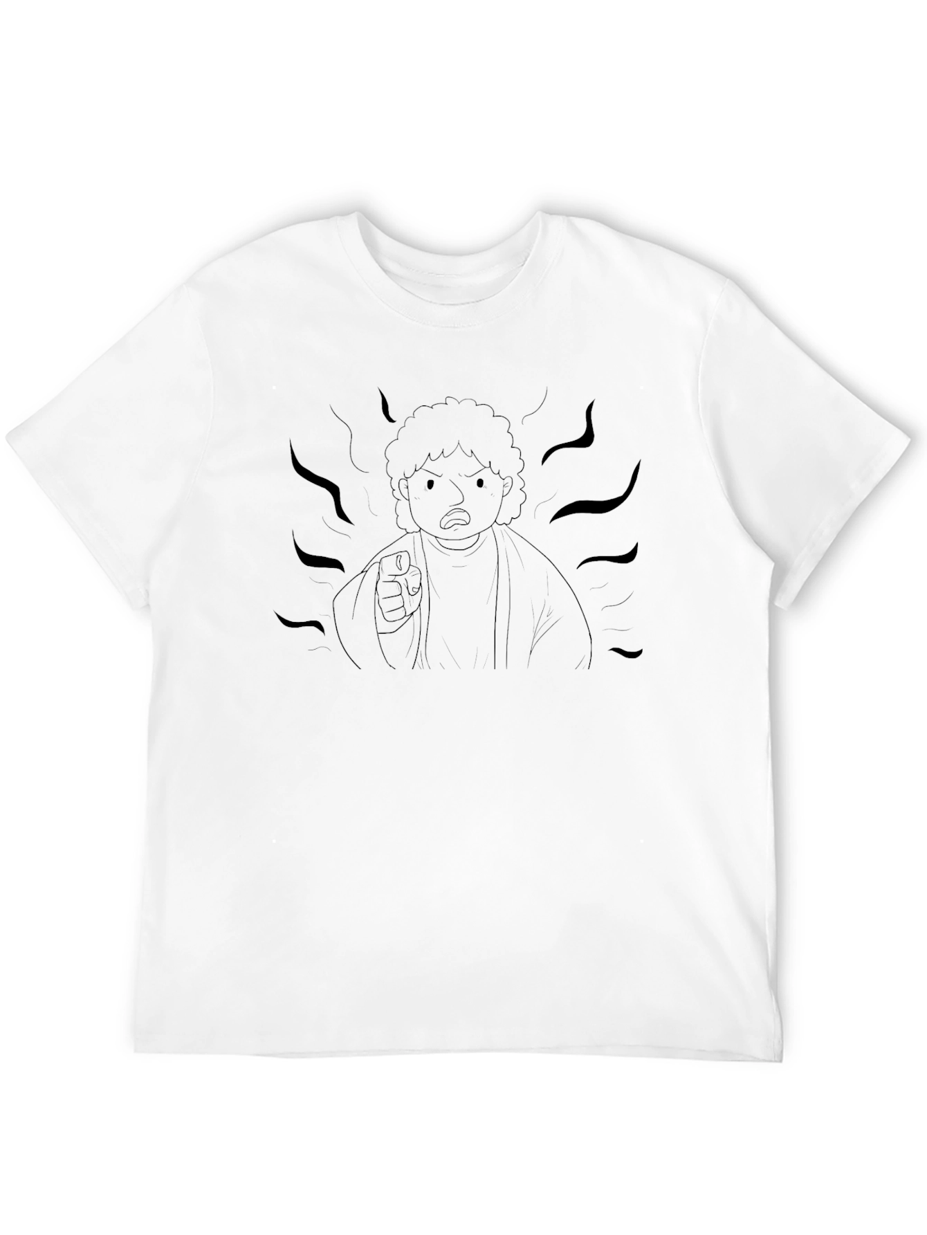 Black Black Graphic Tee - Angry Cartoon Character view 12